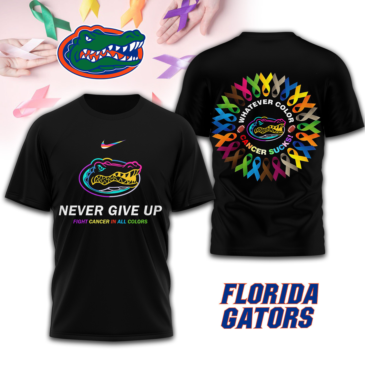 Florida Gators | Premium NCAA FIGHT CANCER IN ALL COLORS 3D Shirt TD