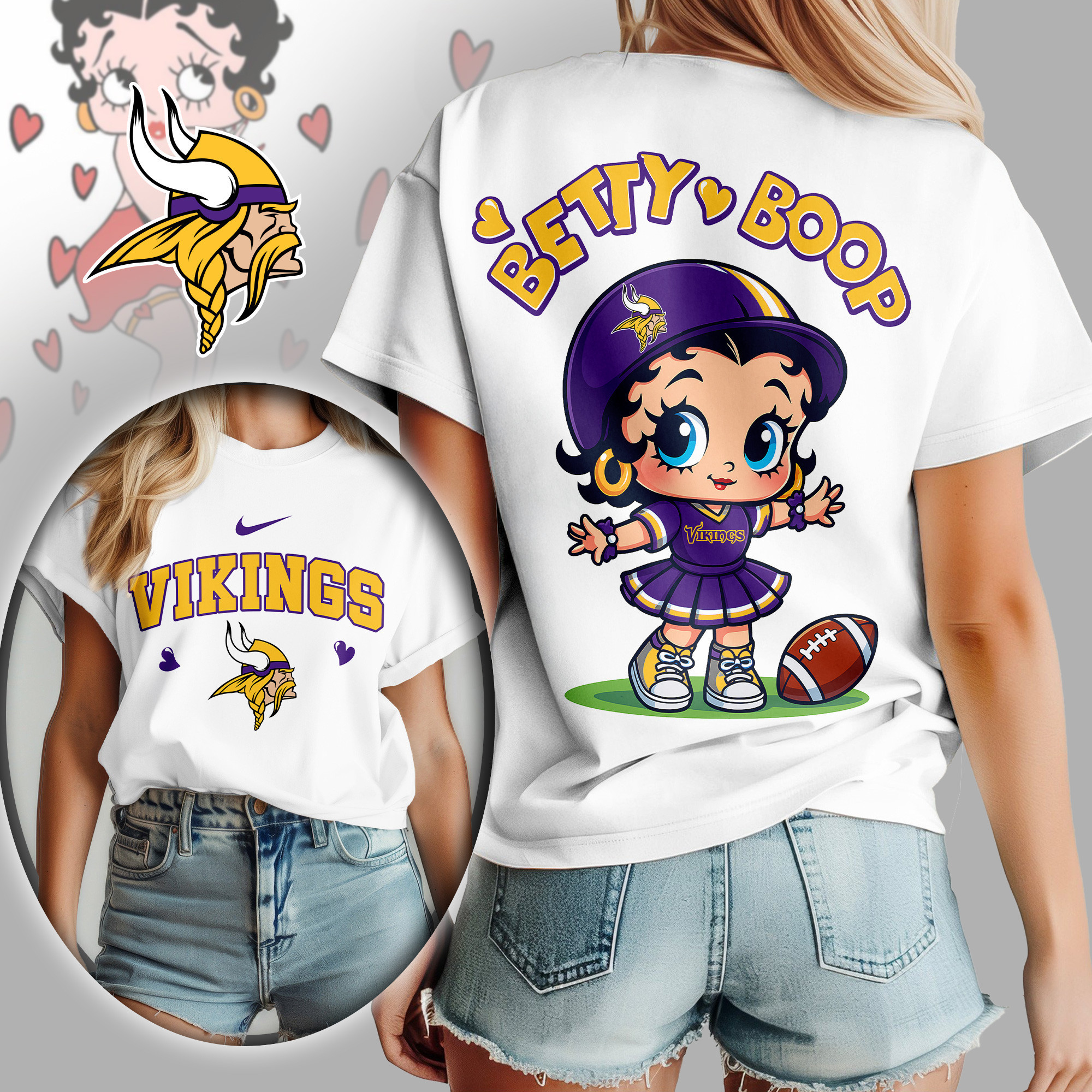 Minnesota Vikings | Premium NFL Betty Boop Women's Shirt TD