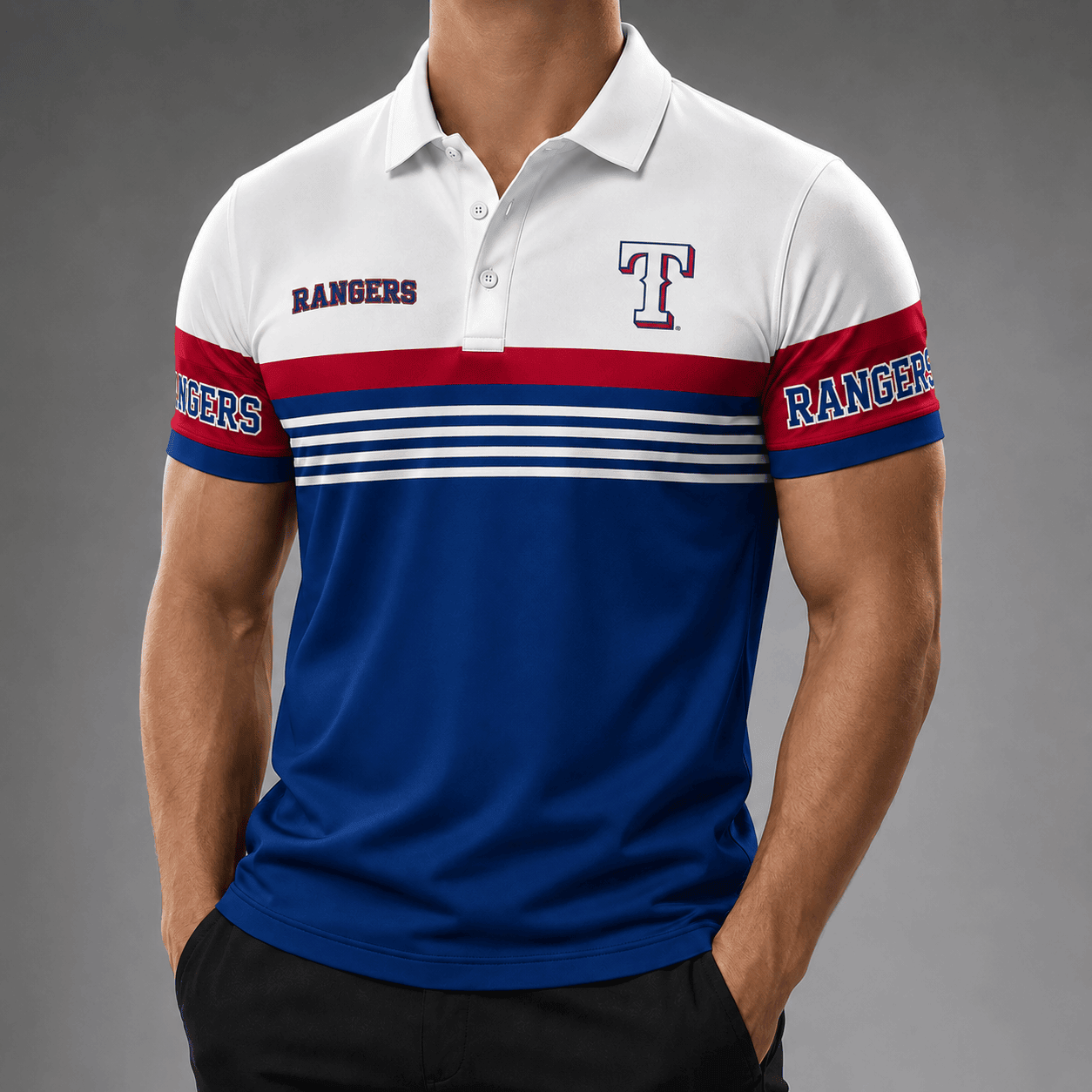 Texas Rangers | Premium MLB Personalized Men's Polo Shirt