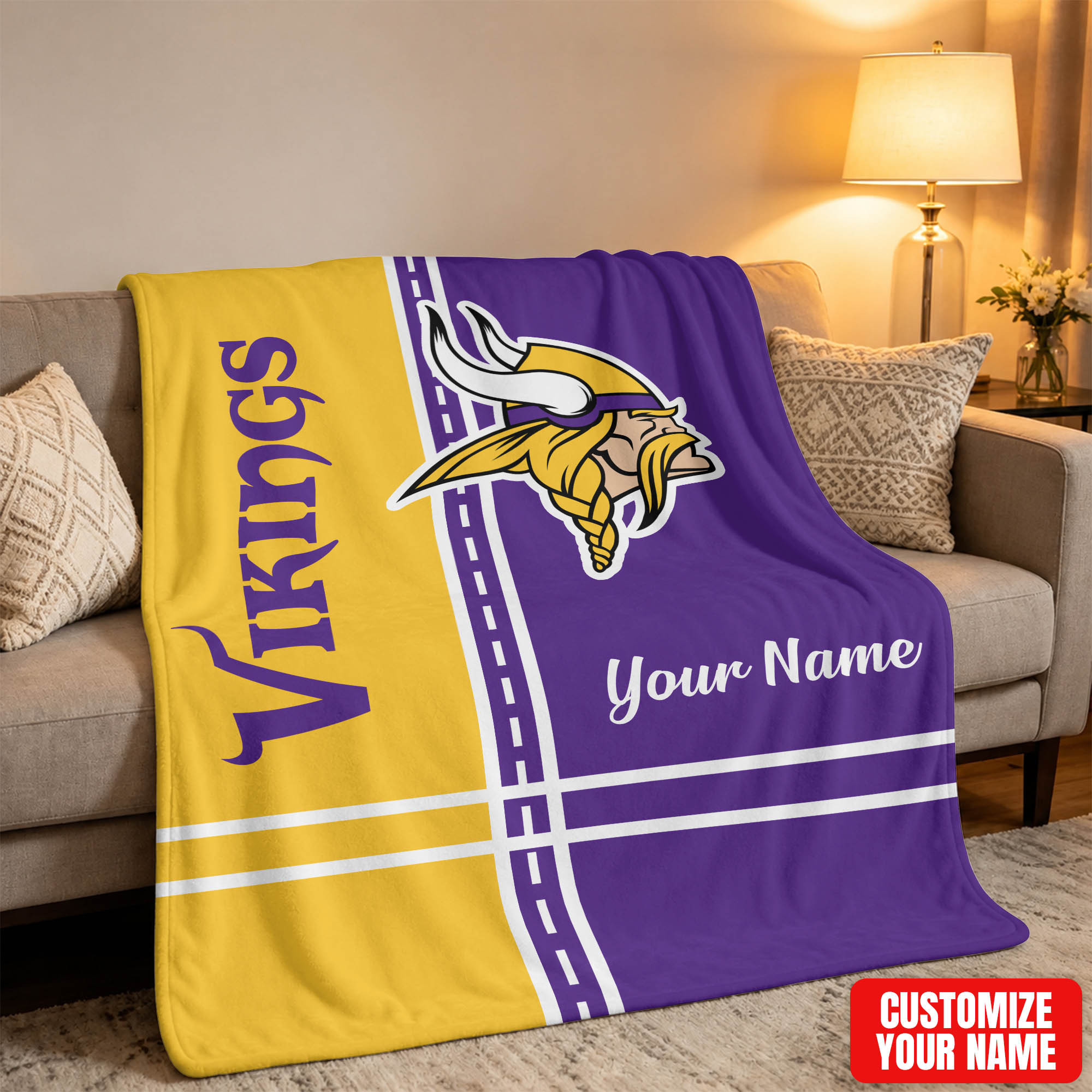 Minnesota Vikings | Premium NFL My Name My Game Personalized Blanket NTH1