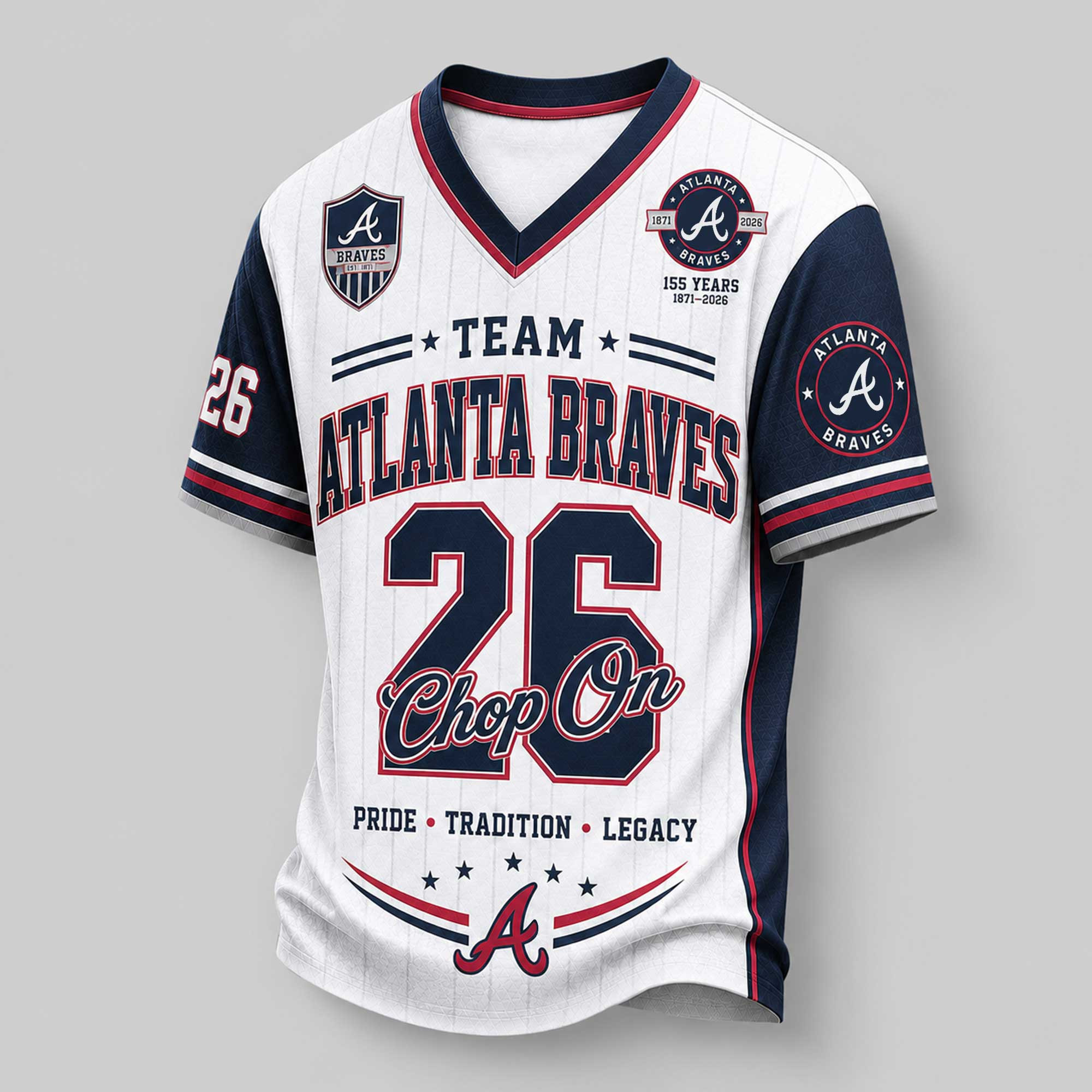 Atlanta Braves | Premium MLB Legacy Pride V-Neck Jersey