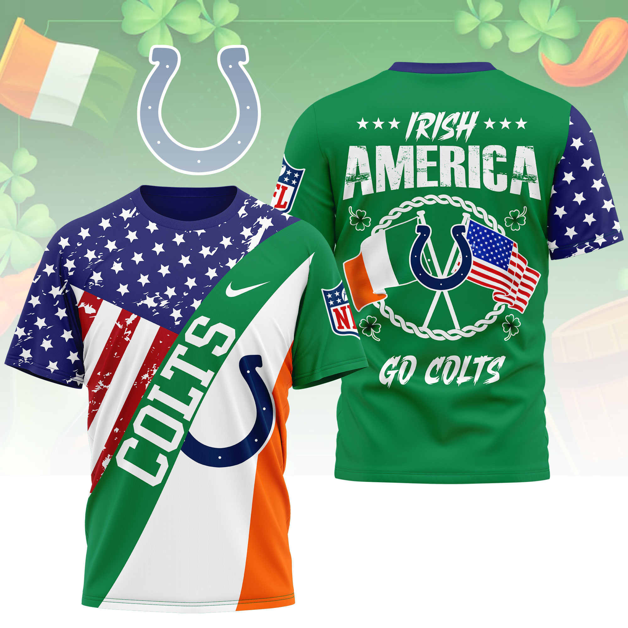 Indianapolis Colts | Premium NFL Irish America 3D Shirt NY