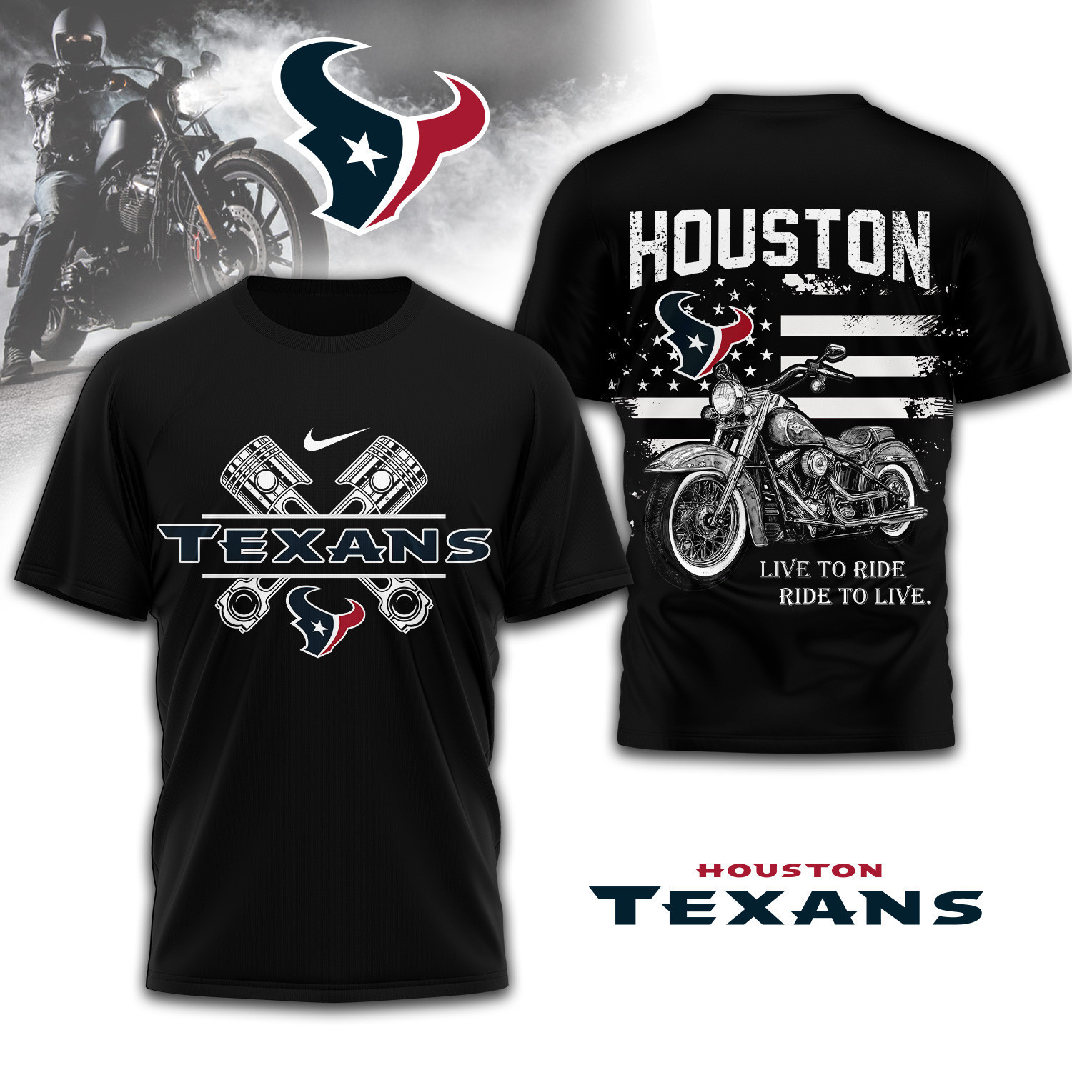 Houston Texans | Premium NFL Biker 3D Shirt TD230825