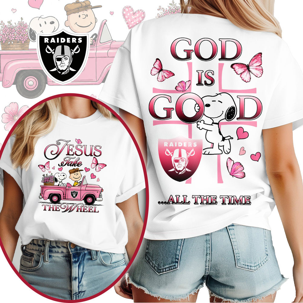 Las Vegas Raiders | Premium NFL Jesus Take The Wheel God Is Good 3D Shirt NTH1