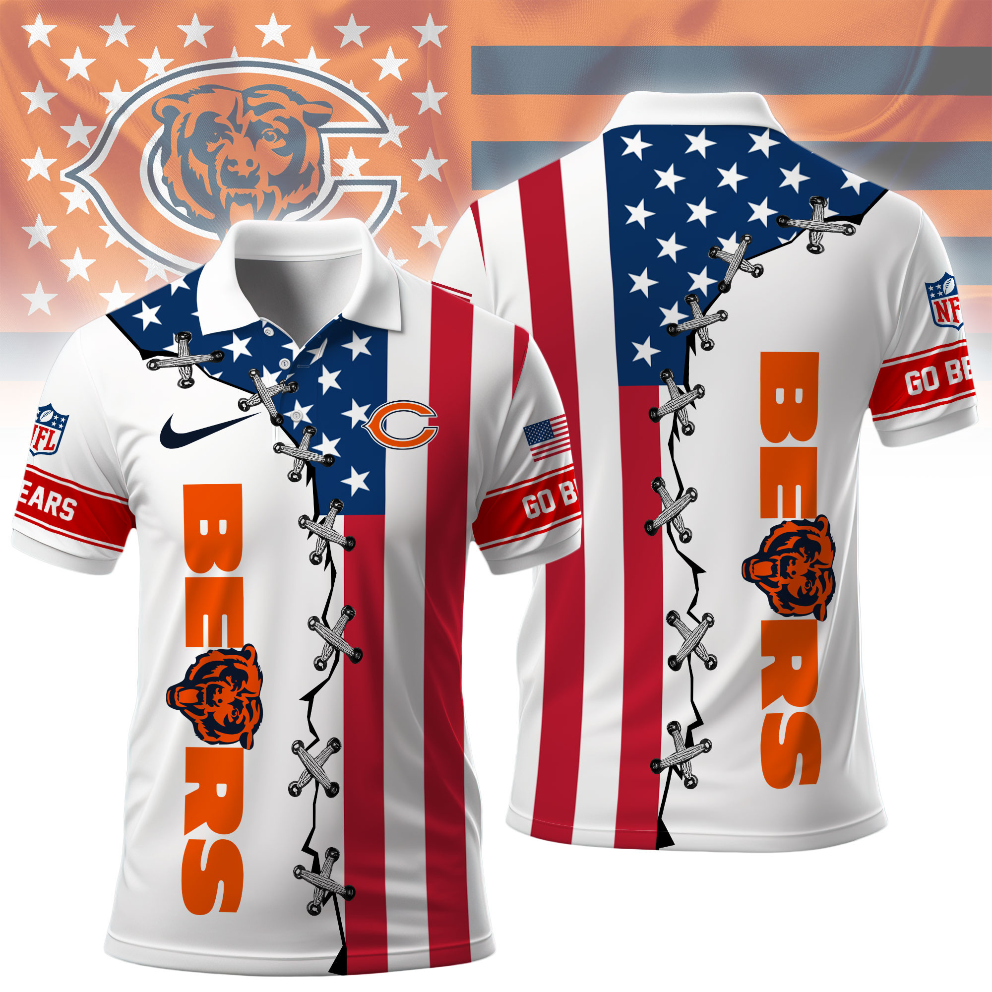 Chicago Bears | Premium NFL Freedom American Polo NY