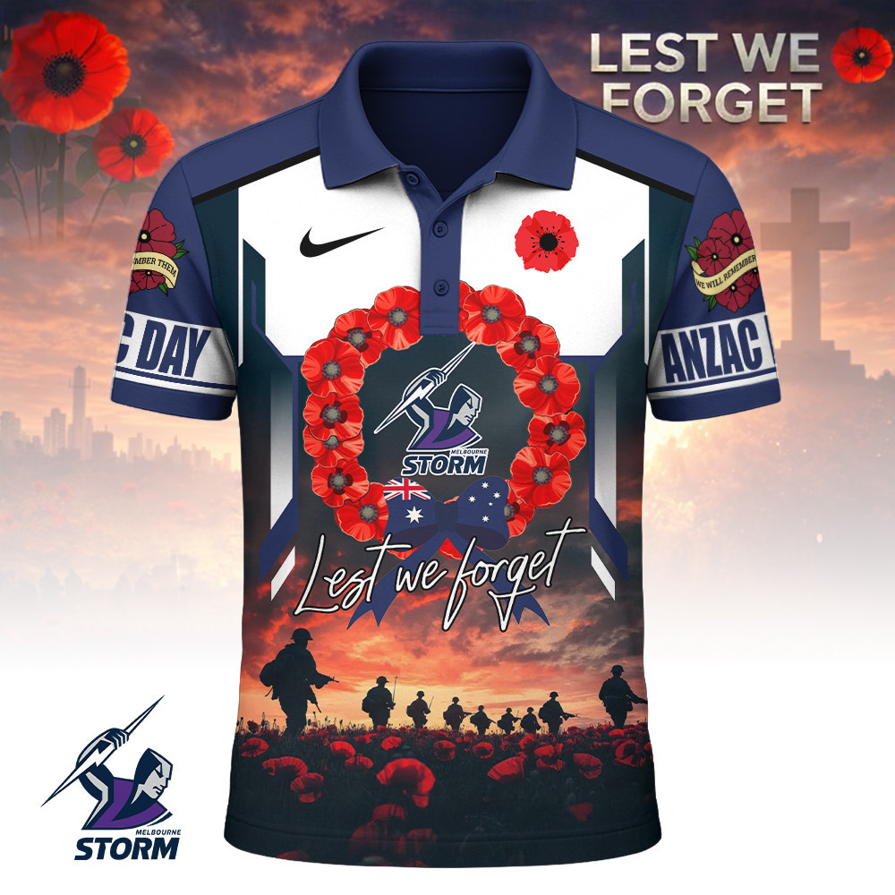 Melbourne Storm | Premium NRL ANZAC Day Polo Shirt TD