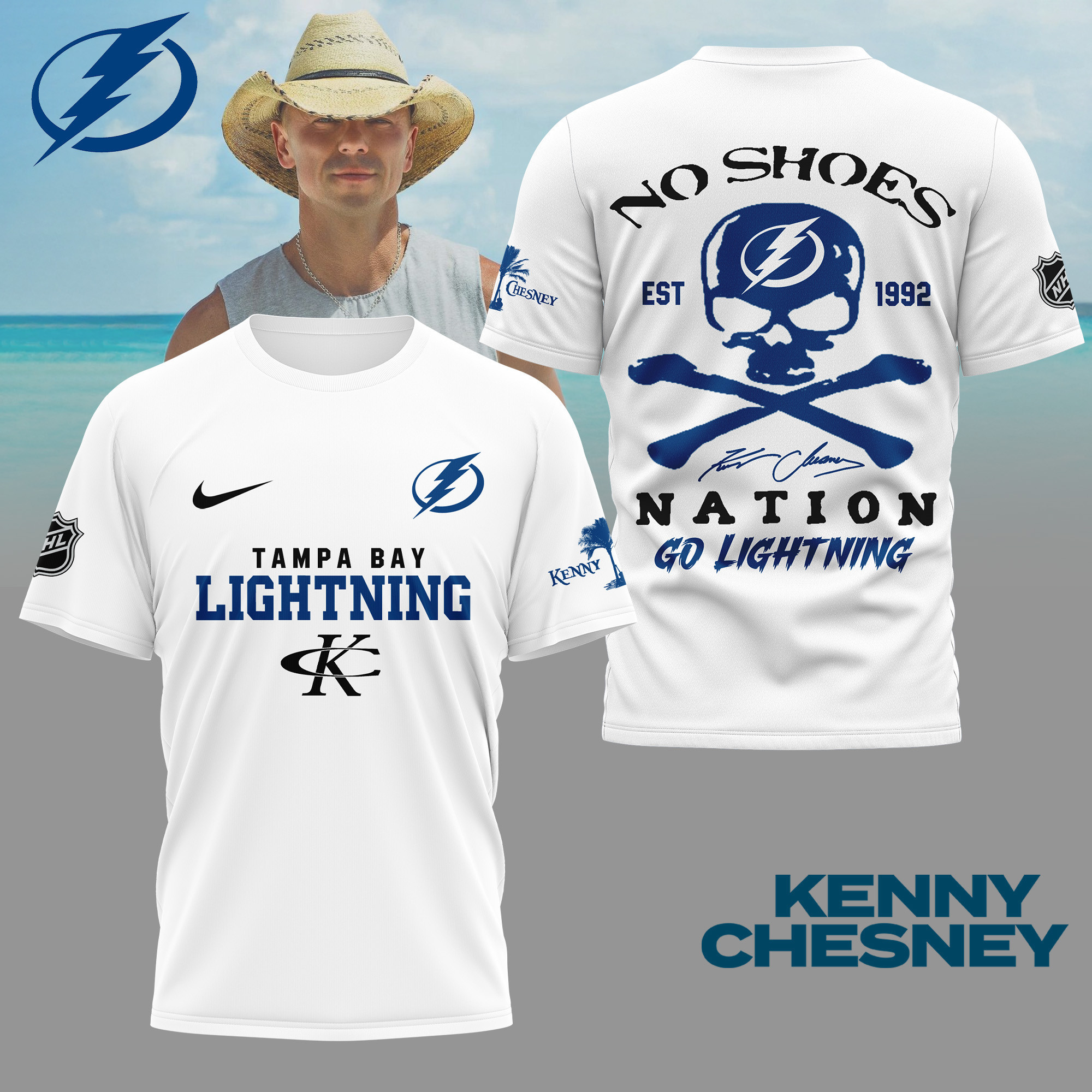 Tampa Bay Lightning | Premium NHL Kenny Chesney Fan 3D Shirt NY