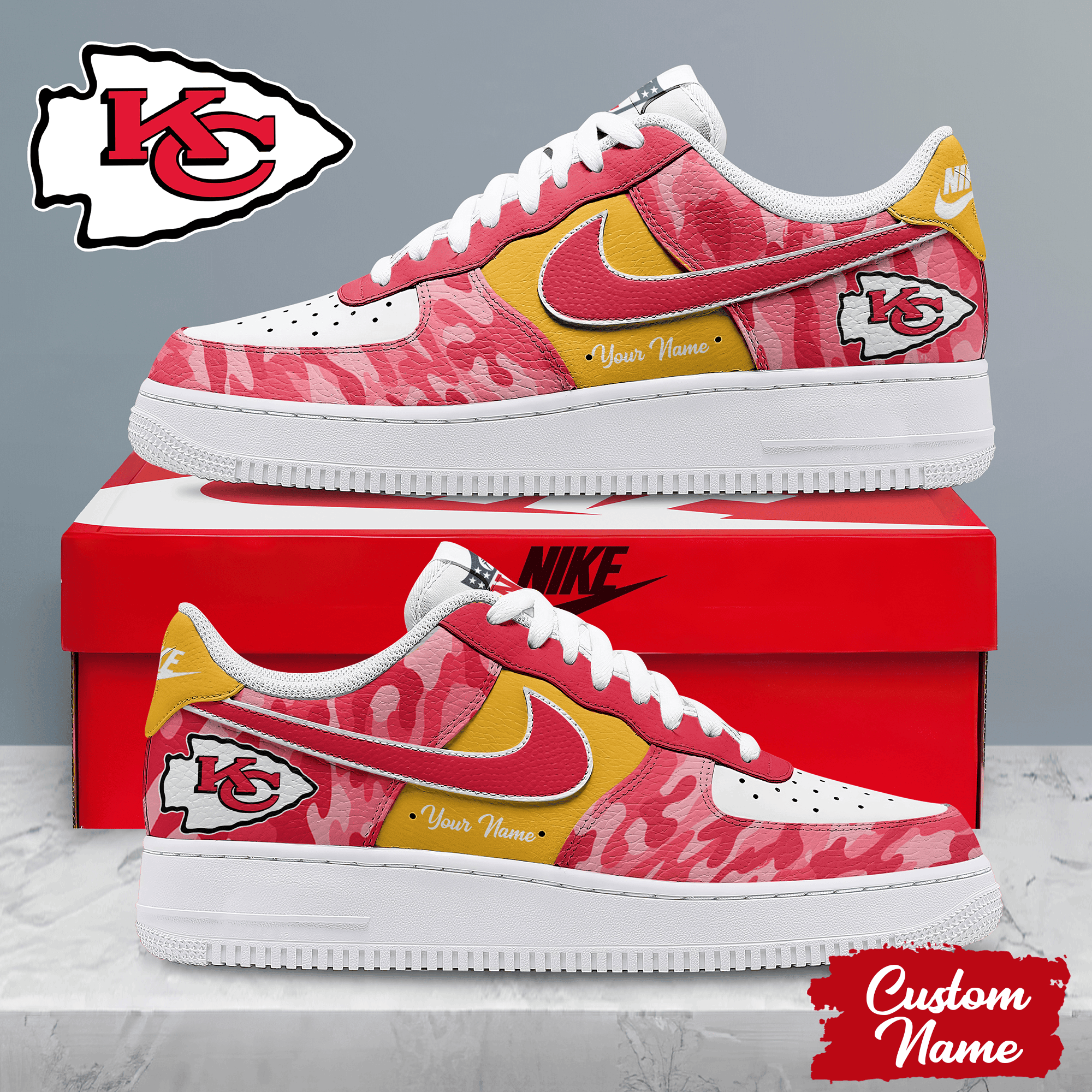 Kansas City Chiefs | Premium NFL End Zone Energy AF1 Shoes NTH1