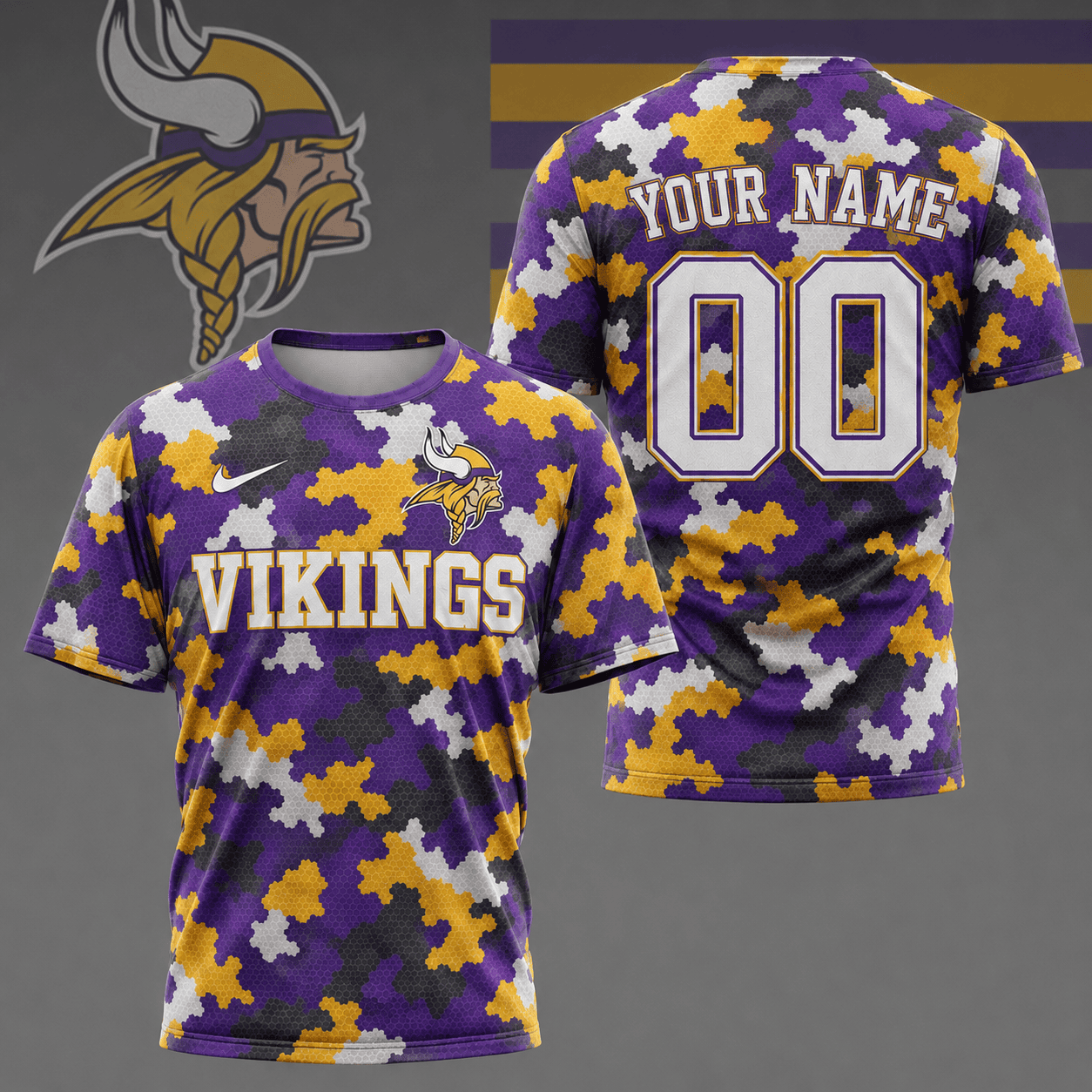 Minnesota Vikings | Premium NFL Game Day Camo 3D Shirt NY