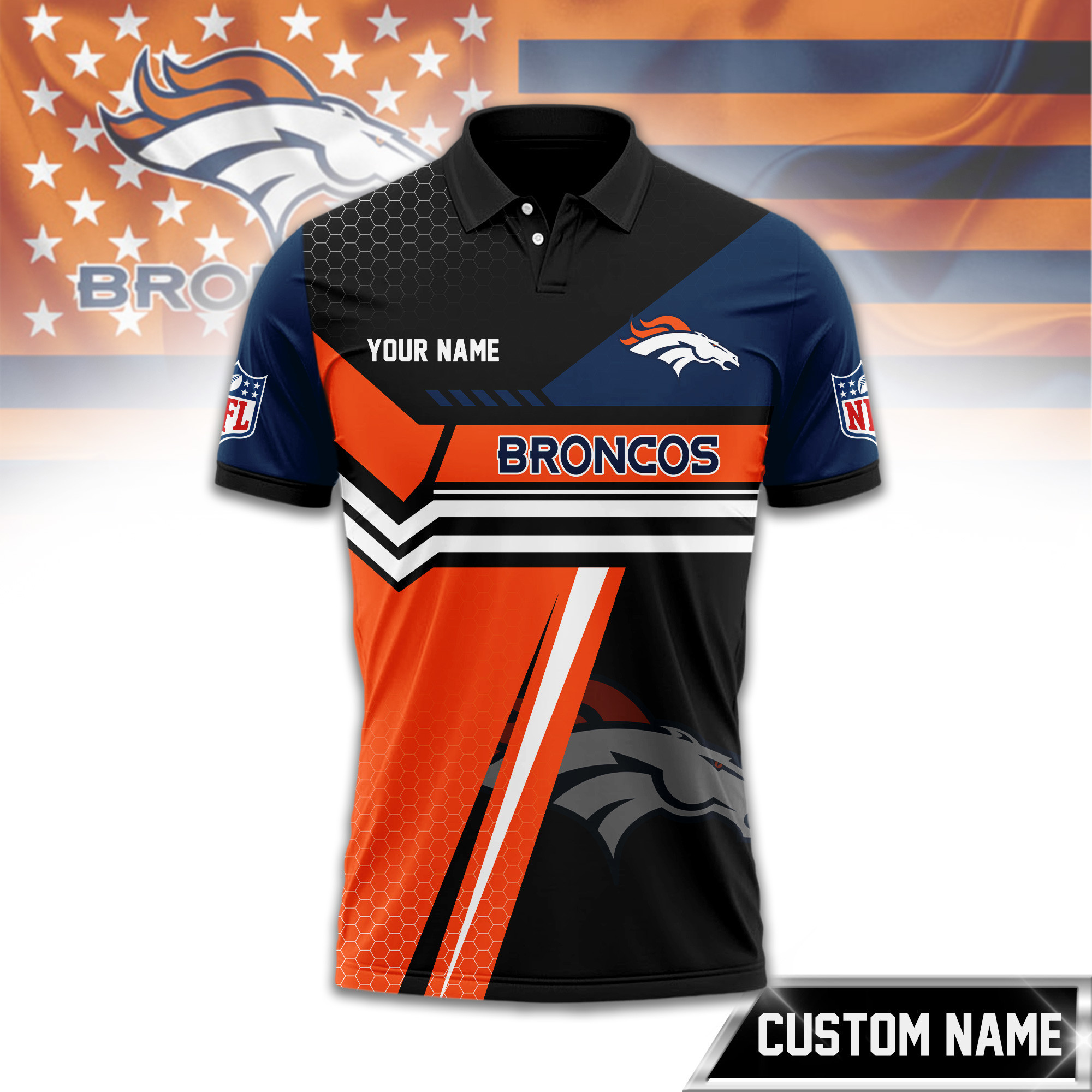 Denver Broncos | Premium NFL Inspired Custom Game Day Polo TD
