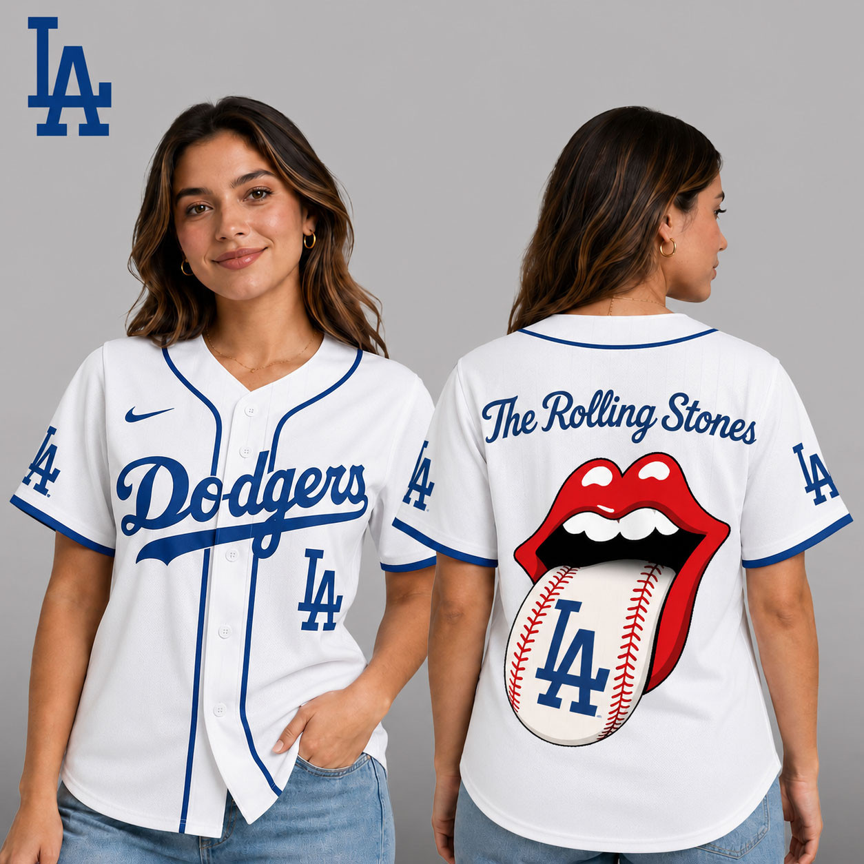 Los Angeles Dodgers | Premium MLB The Rolling Stones Jersey Shirt TD