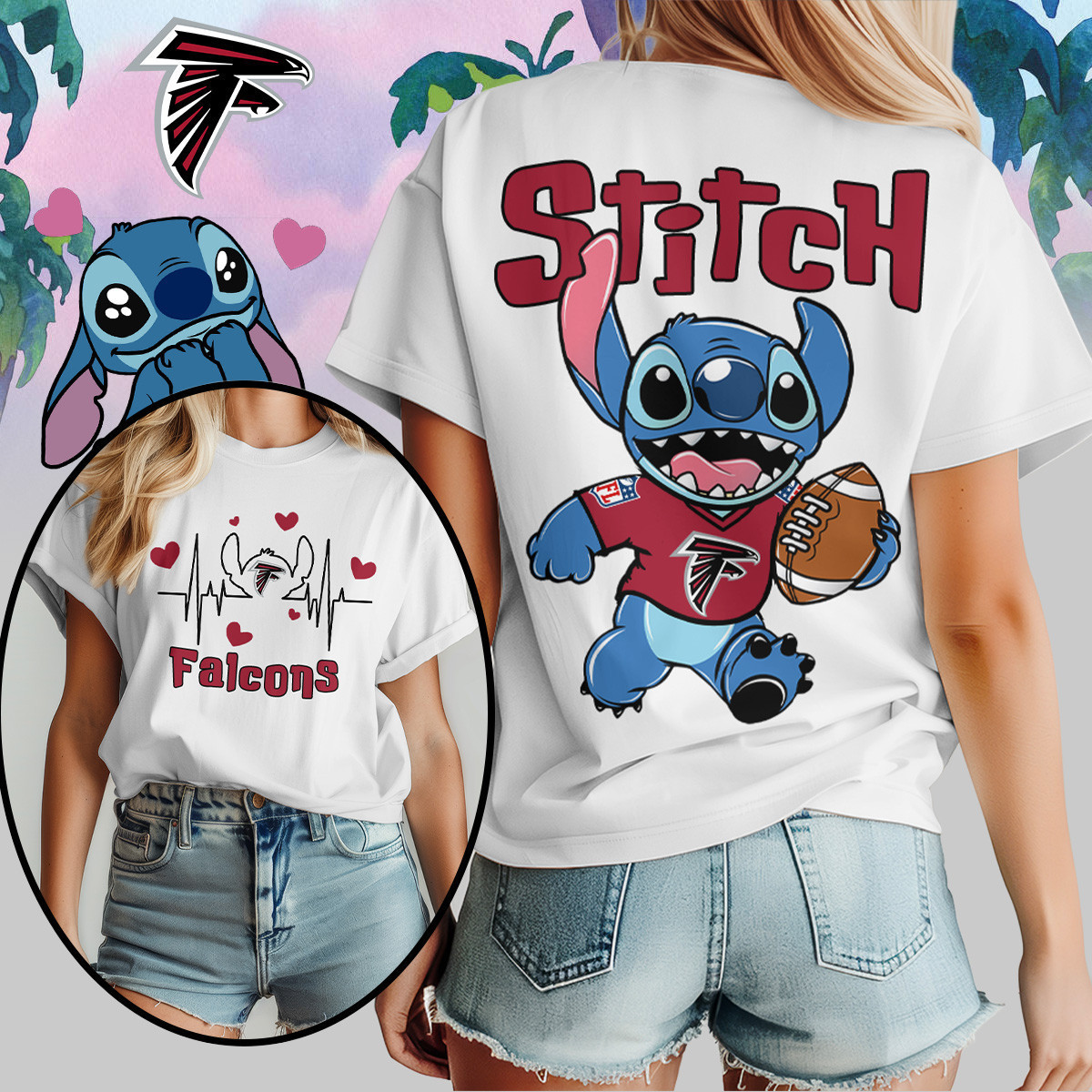 Atlanta Falcons | Premium NFL Stitch Women Shirt TD