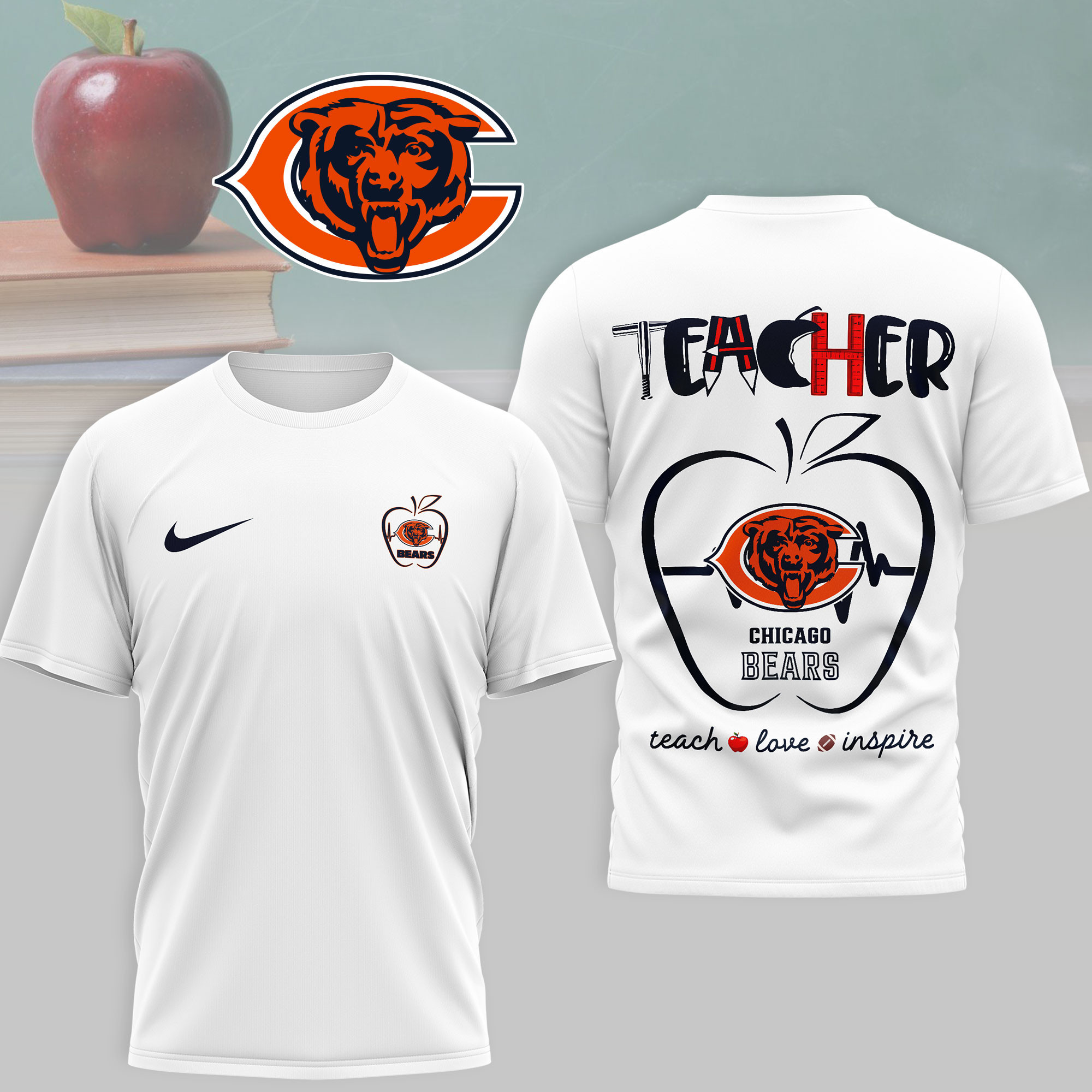 Chicago Bears | Premium NFL Teacher Game Day 3D Shirt NTH1