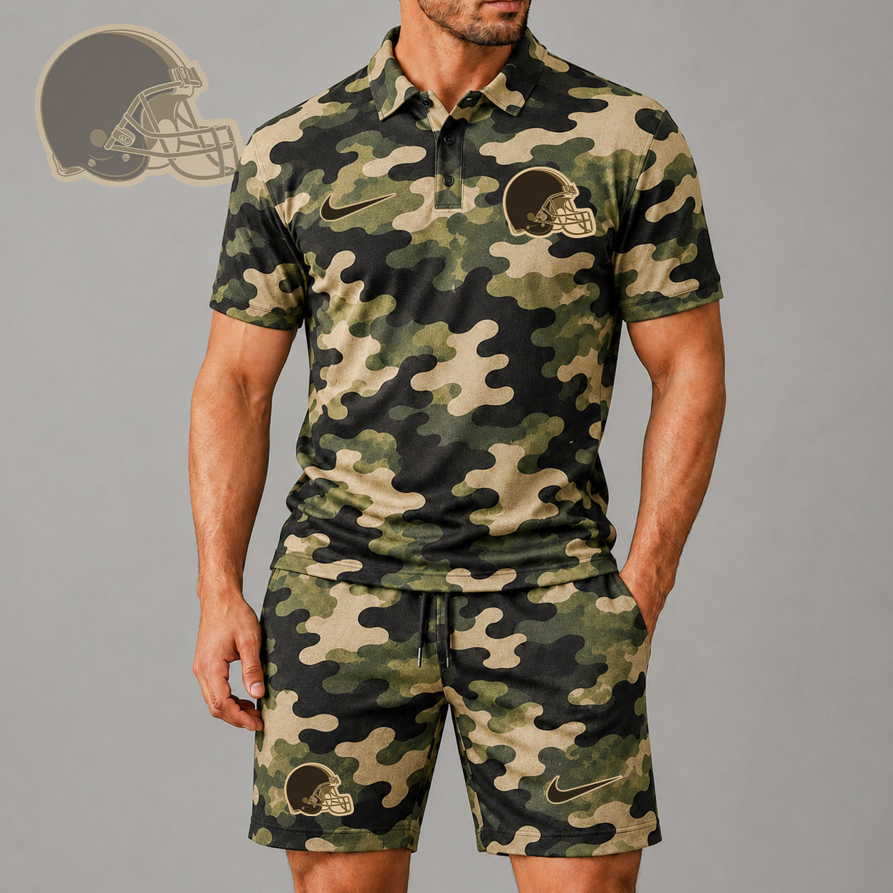 Cleveland Browns | Premium NFL Military Camo Polo & Shorts Set NY