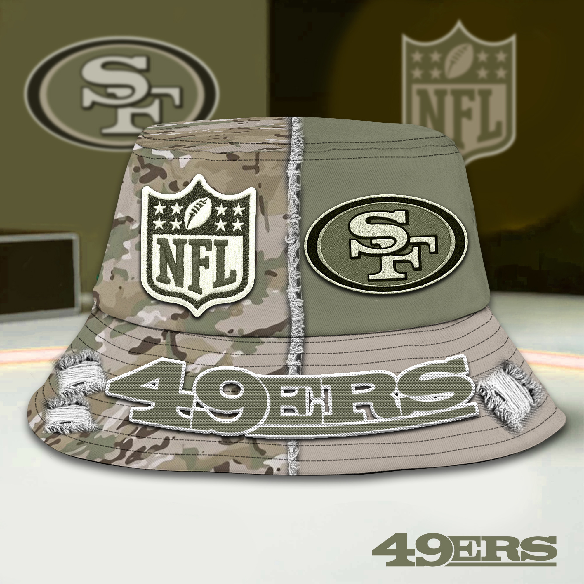 San Francisco 49ers | Premium NFL Army Bucket Hat TD