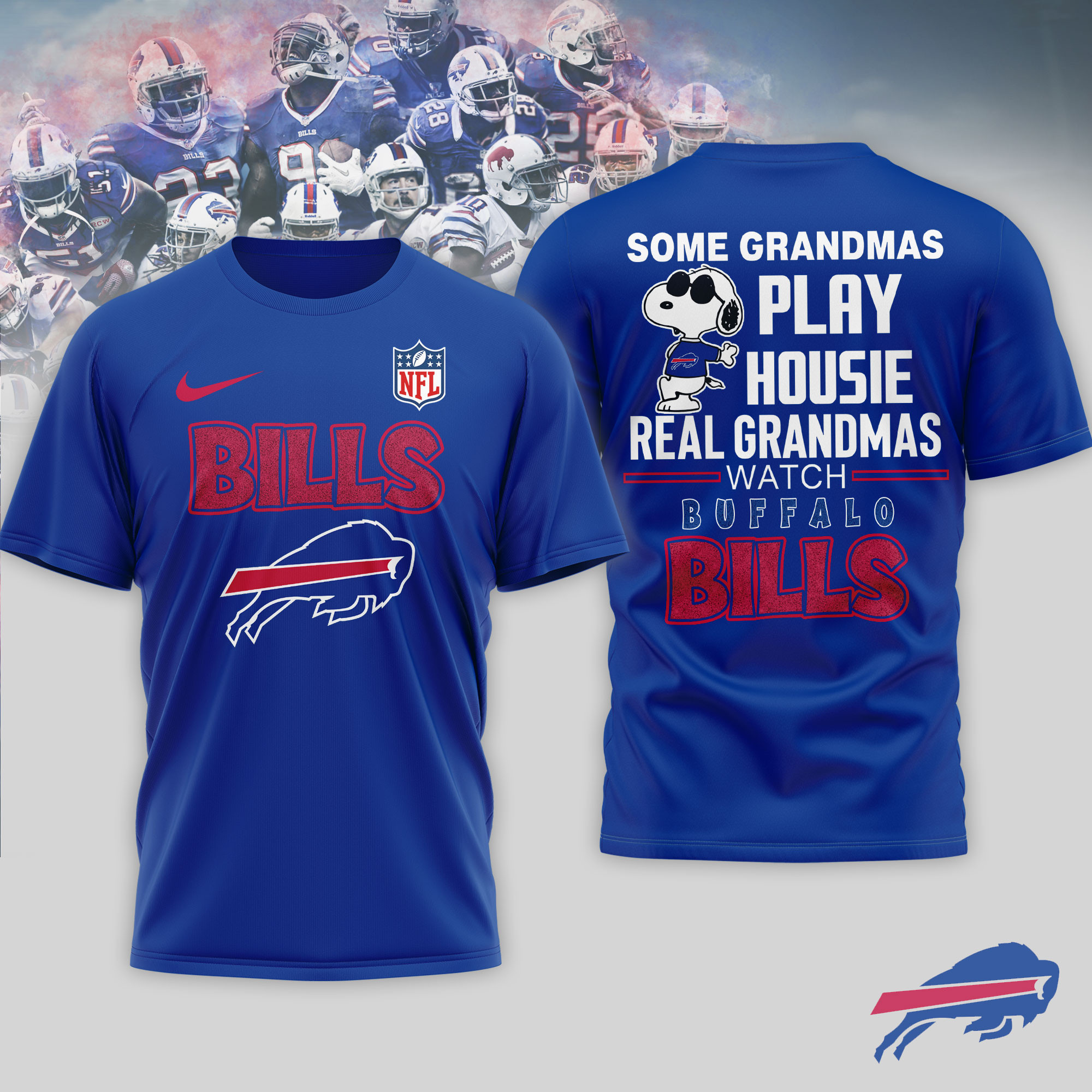 Buffalo Bills | Premium NFL Fan Grandma Apparel 3D Shirt NTH1