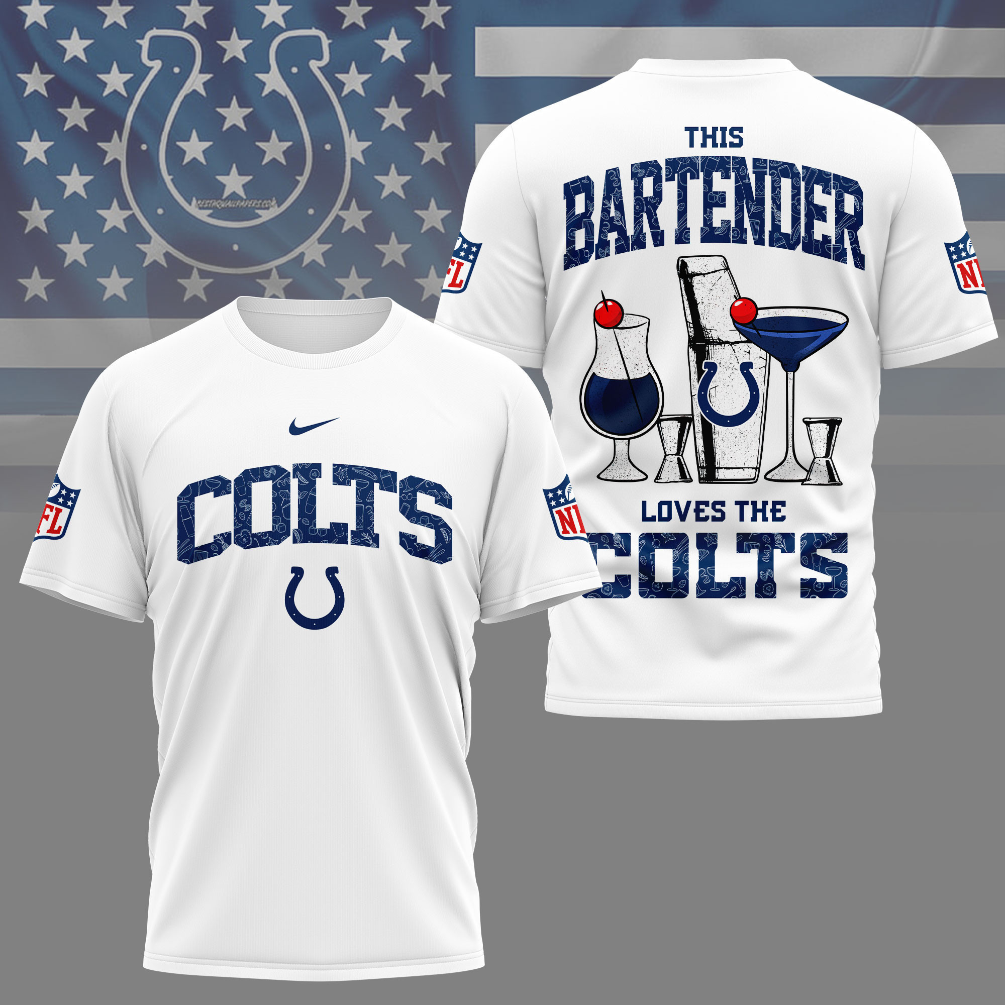 Indianapolis Colts | Premium NFL Bartender Fan 3D Shirt NY