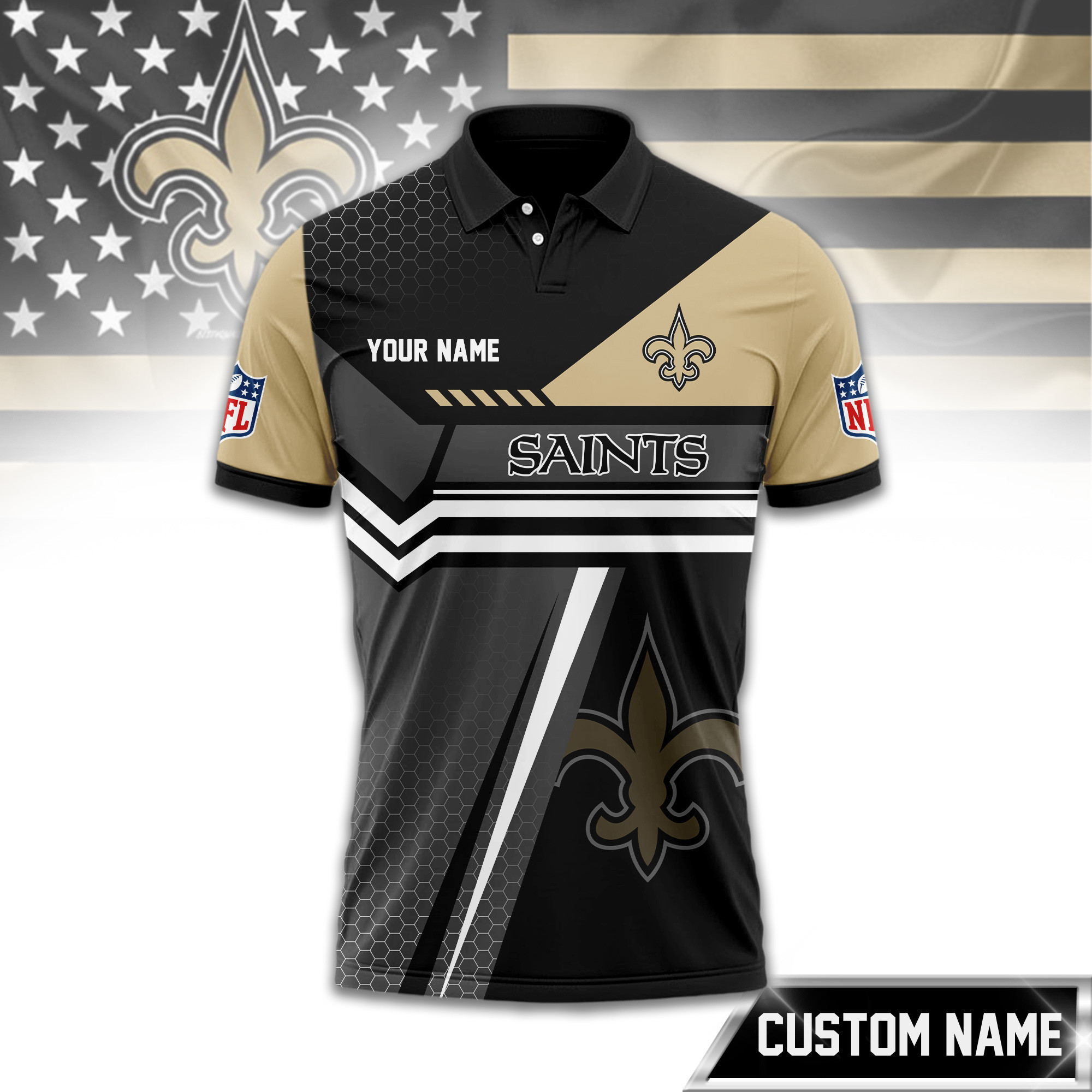New Orleans Saints | Premium NFL Inspired Custom Game Day Polo TD