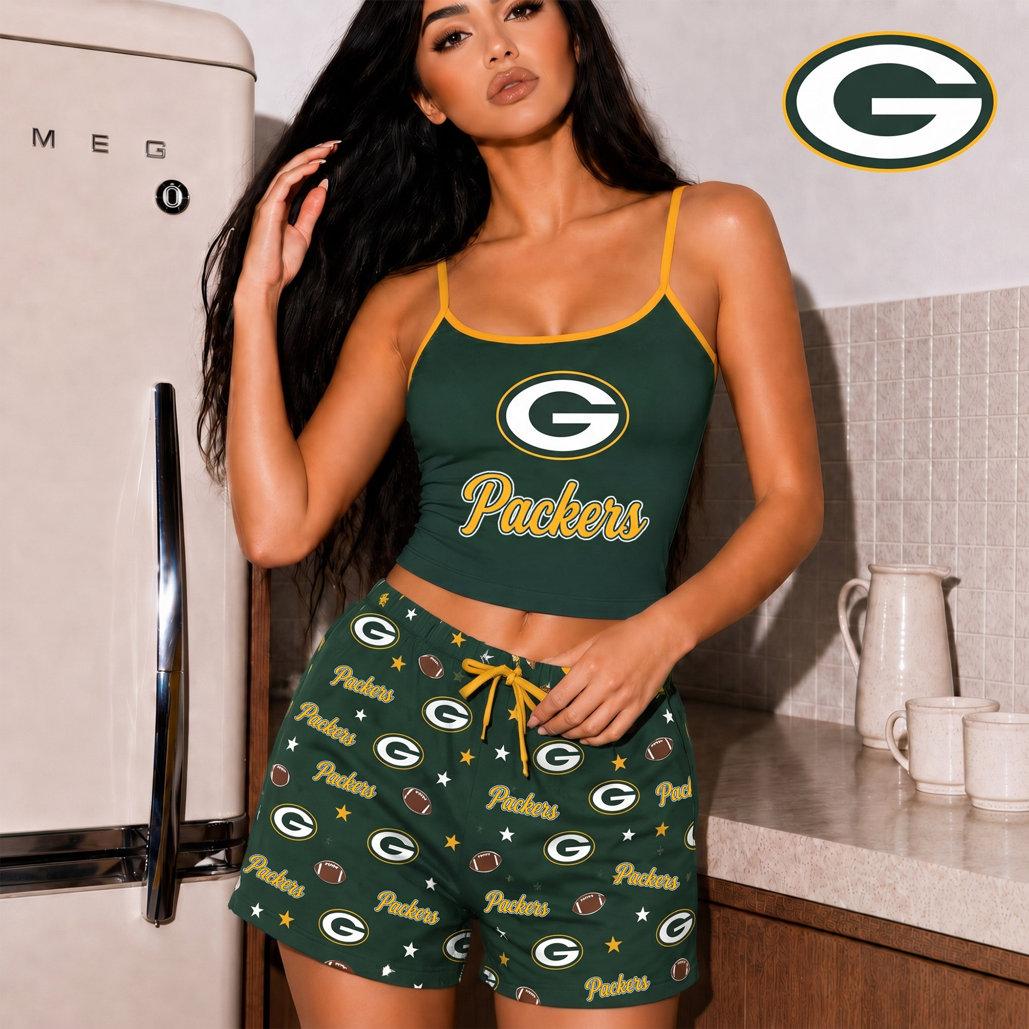 Green Bay Packers | Premium NFL Shorts & Camisole Sleepwear Set NY
