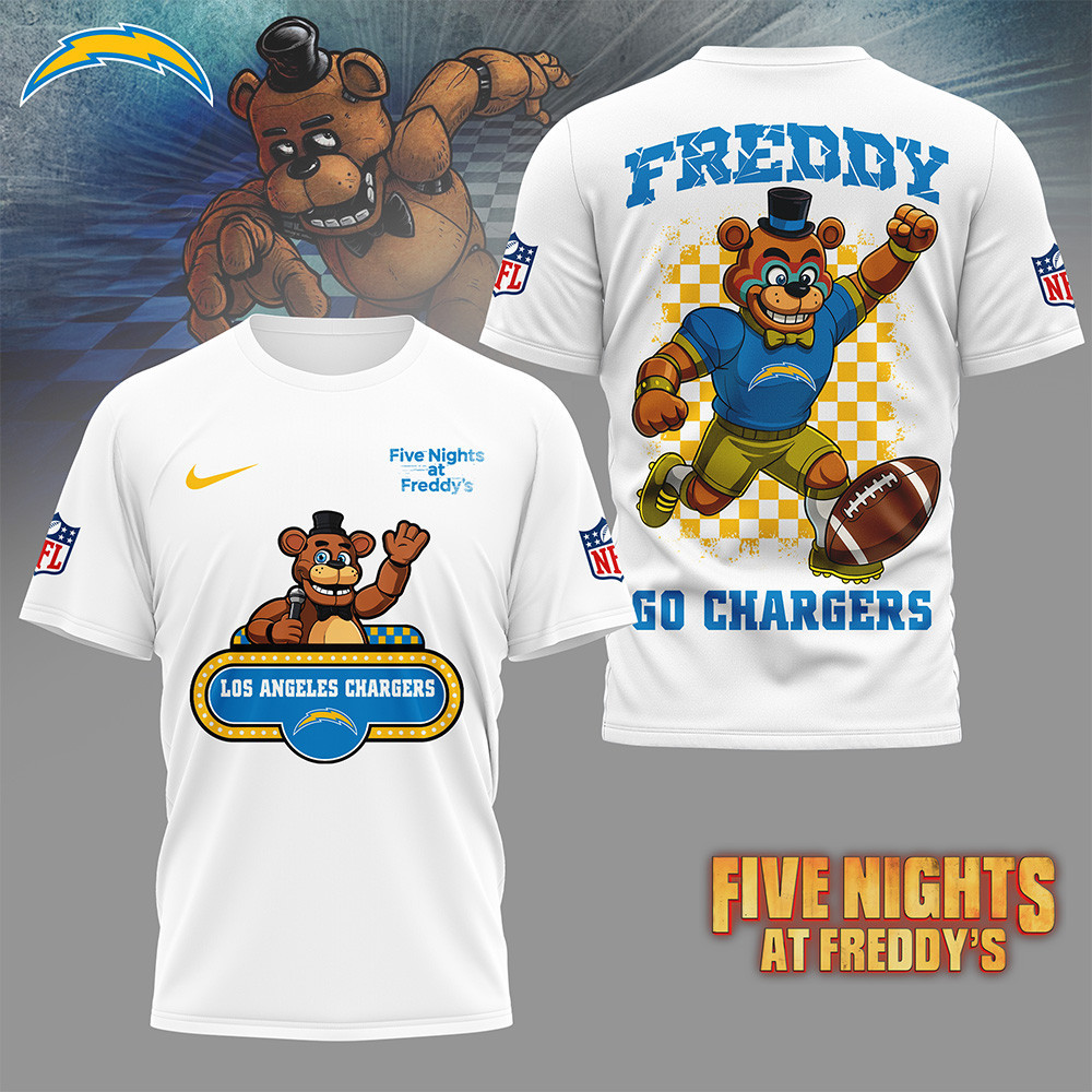 Los Angeles Chargers | Premium NFL Five Nights at Freddy's 3D Shirt HI