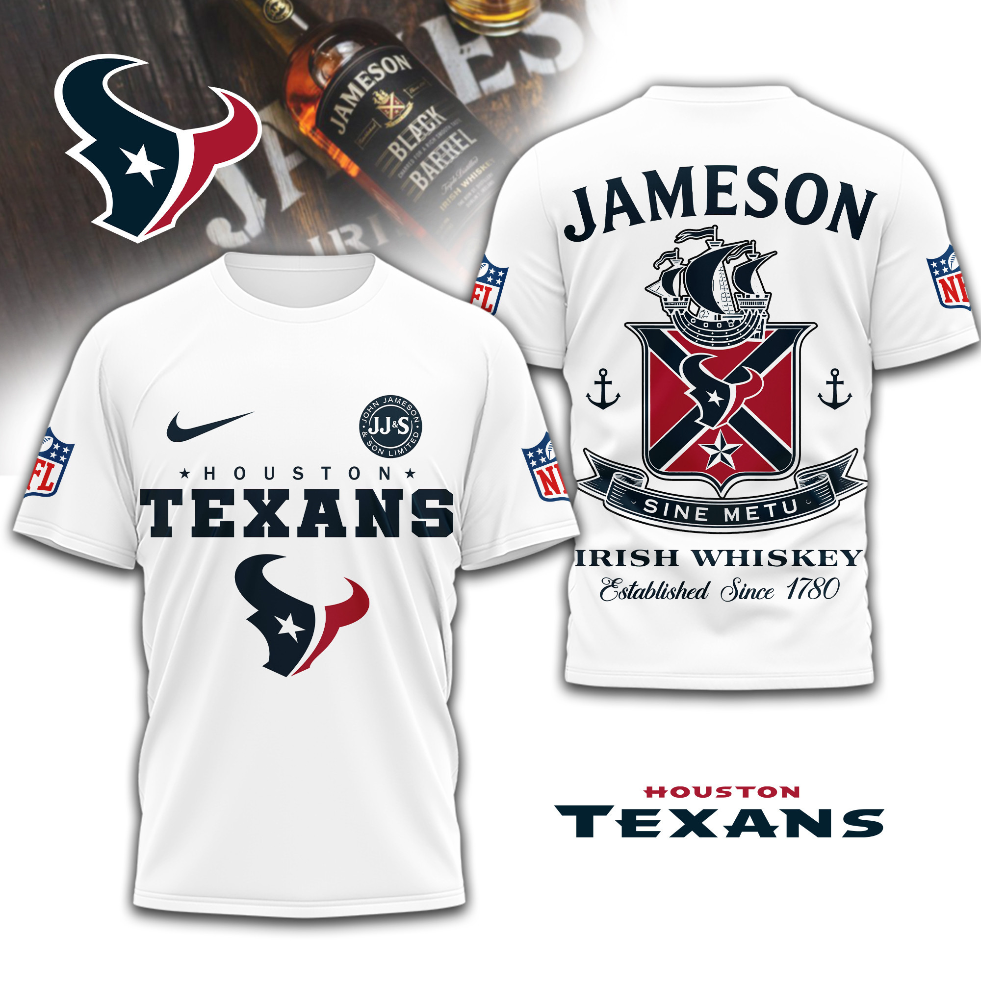 Houston Texans | Premium NFL Jameson Irish Whiskey 3D Shirt TD