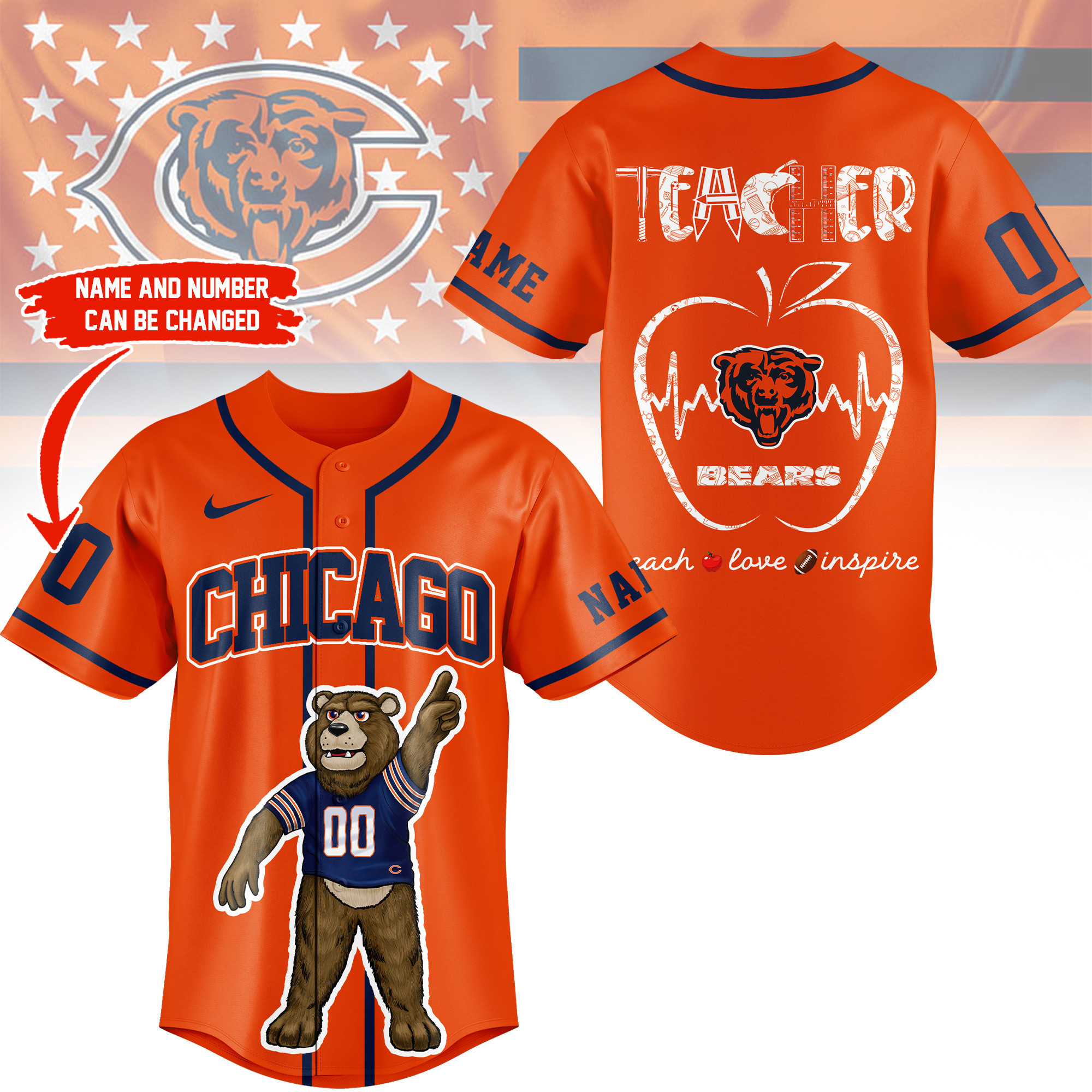 Chicago Bears | Premium NFL Teacher Appreciation Month Jersey Shirt NY