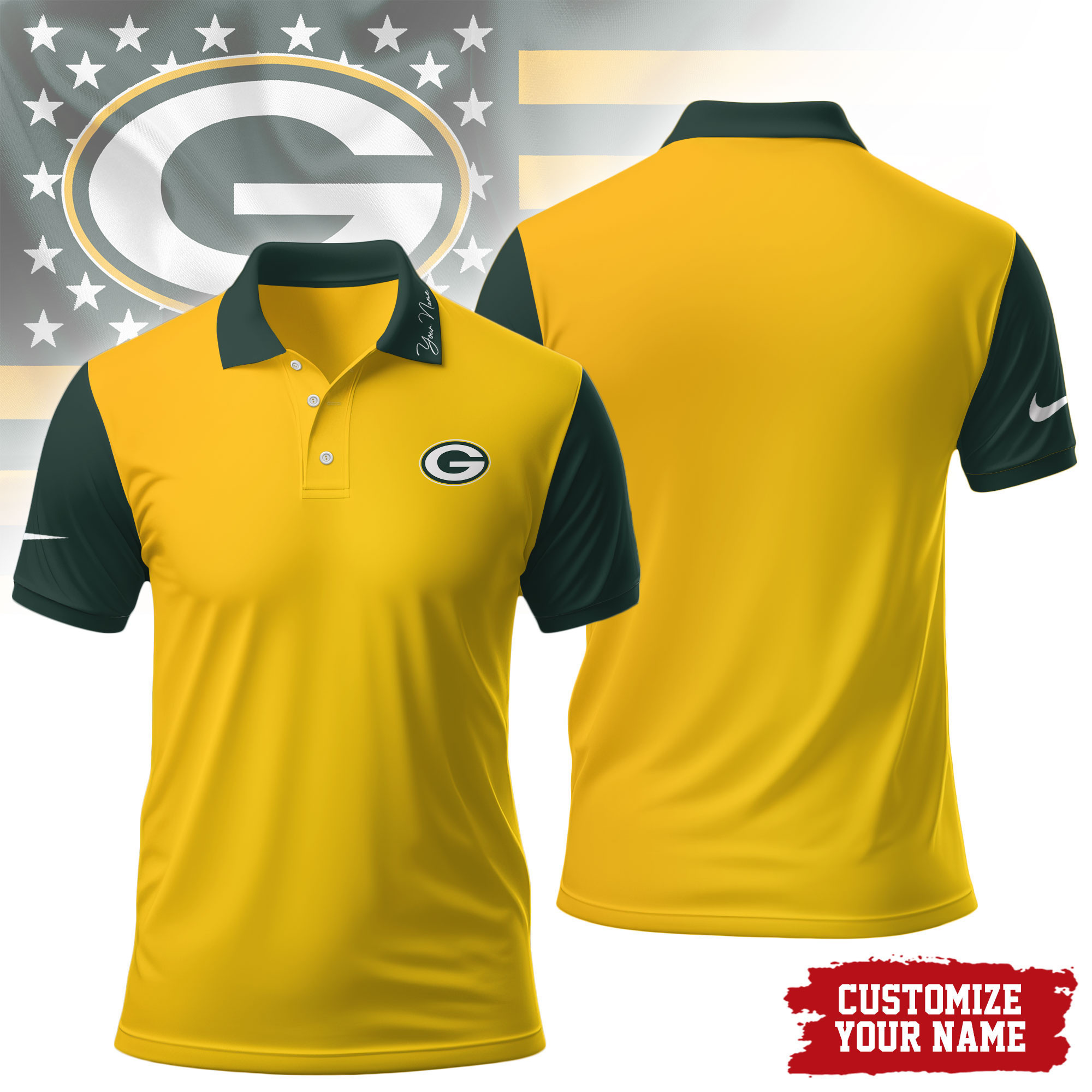 Green Bay Packers | Premium NFL Touchdown Custom Polo NTH1