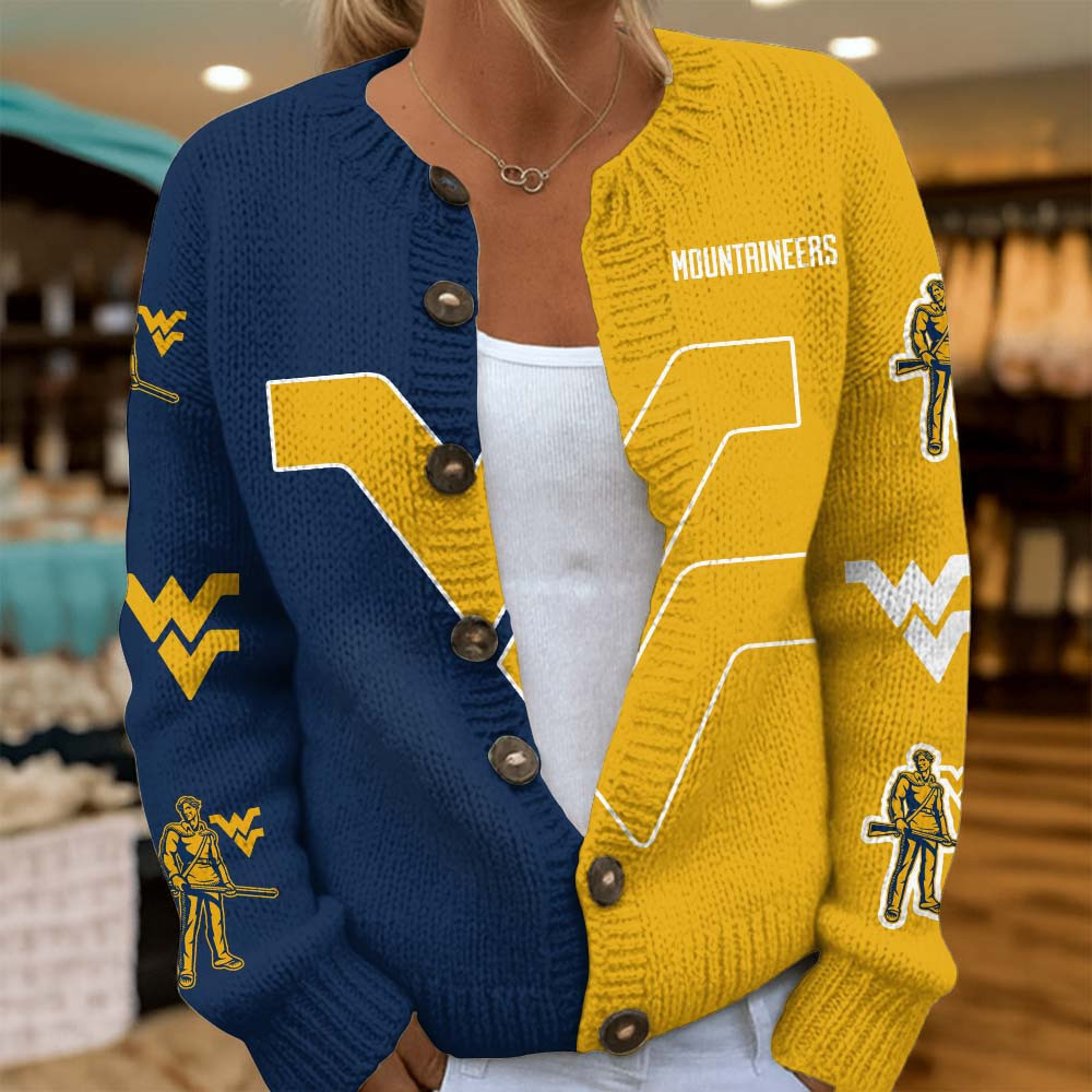 West Virginia Mountaineers | Premium NCAA Cozy Split Knit Cardigan x Game Day Edition MM