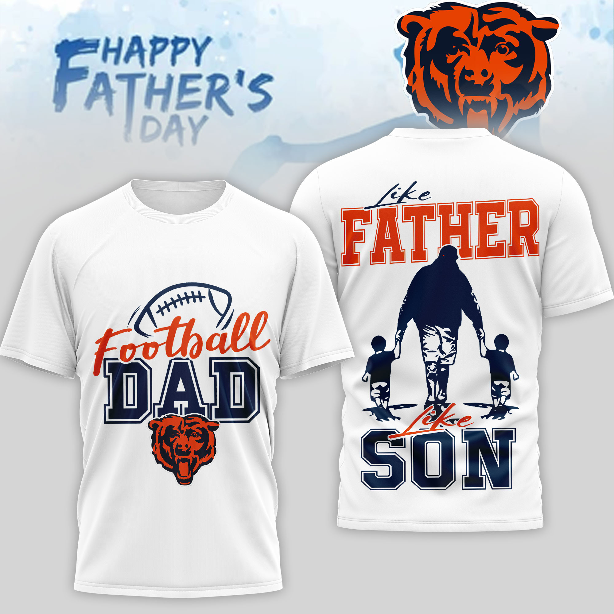Chicago Bears | Premium NFL Happy Father Day 3D T-Shirt NP
