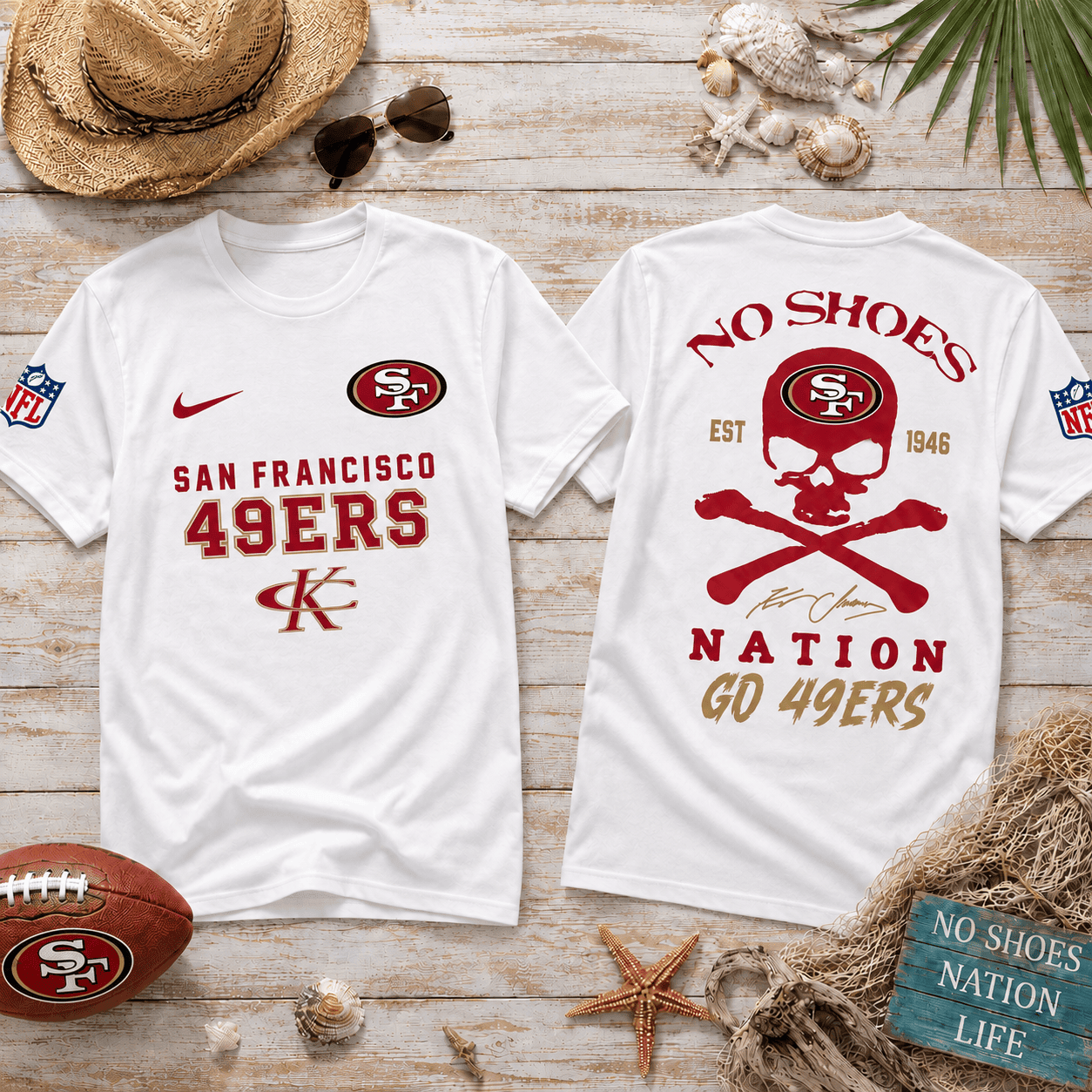 San Francisco 49ers| Premium NFL No Shoes Nation Fan 3D Shirt NY