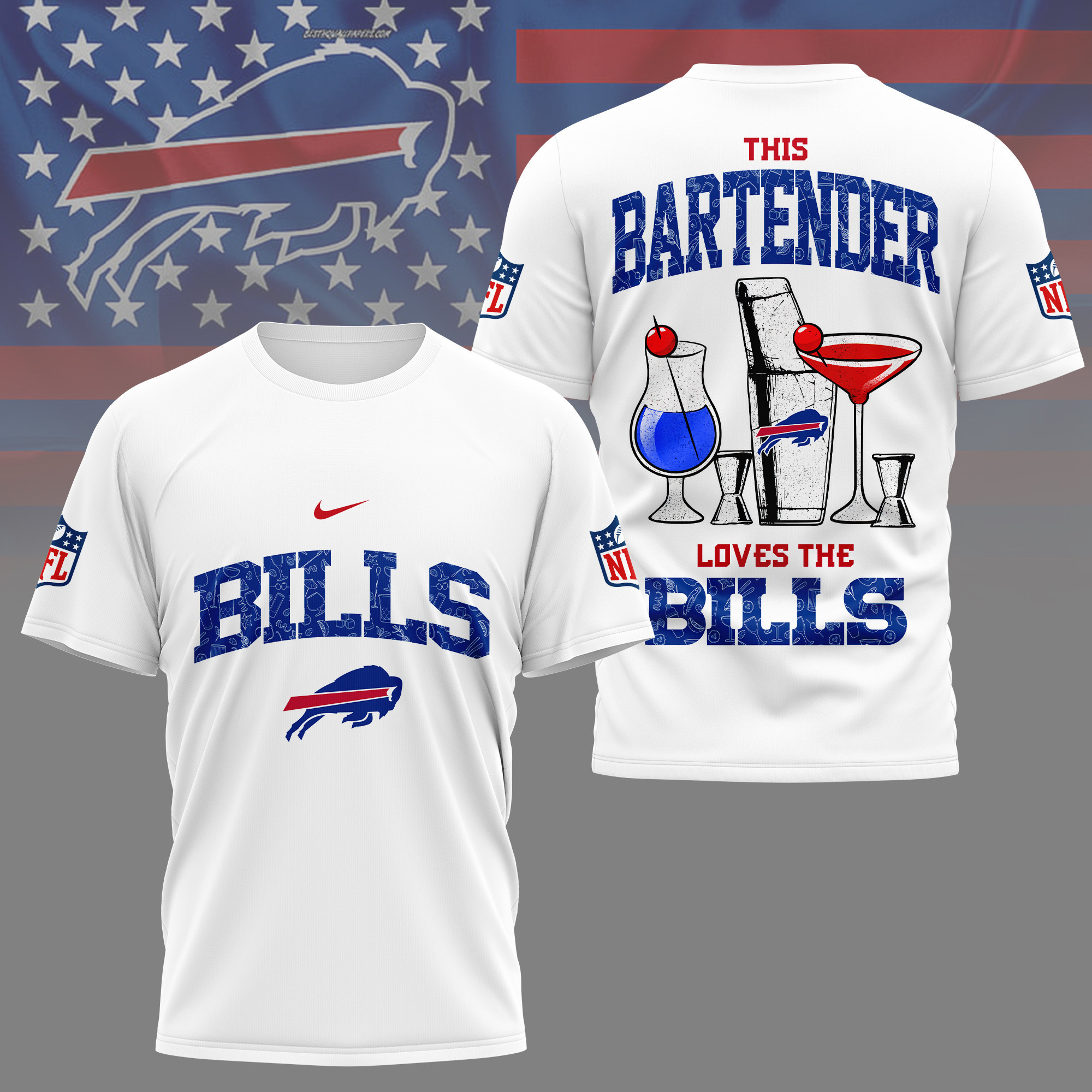 Buffalo Bills | Premium NFL Bartender Fan 3D Shirt NY
