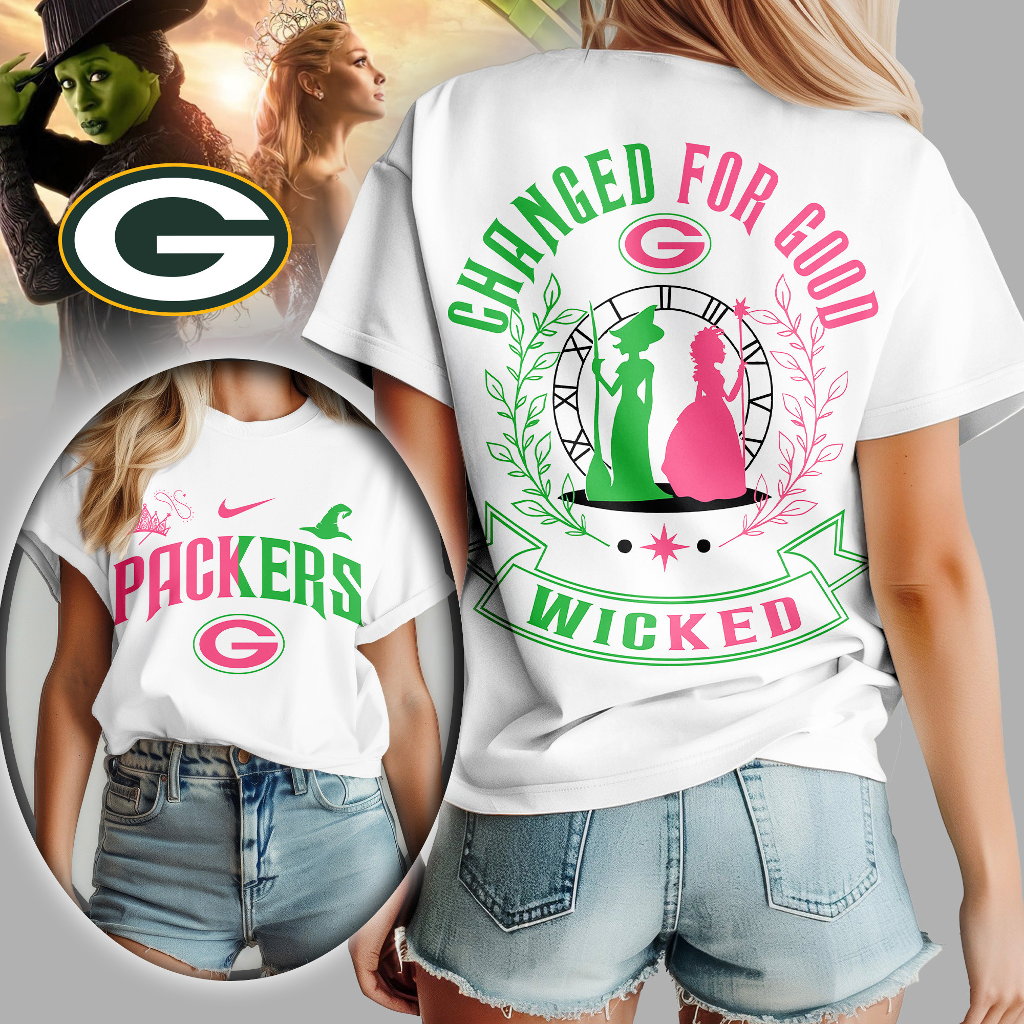 Green Bay Packers | Premium NFL Wicked Changed For Good Women Shirt TD