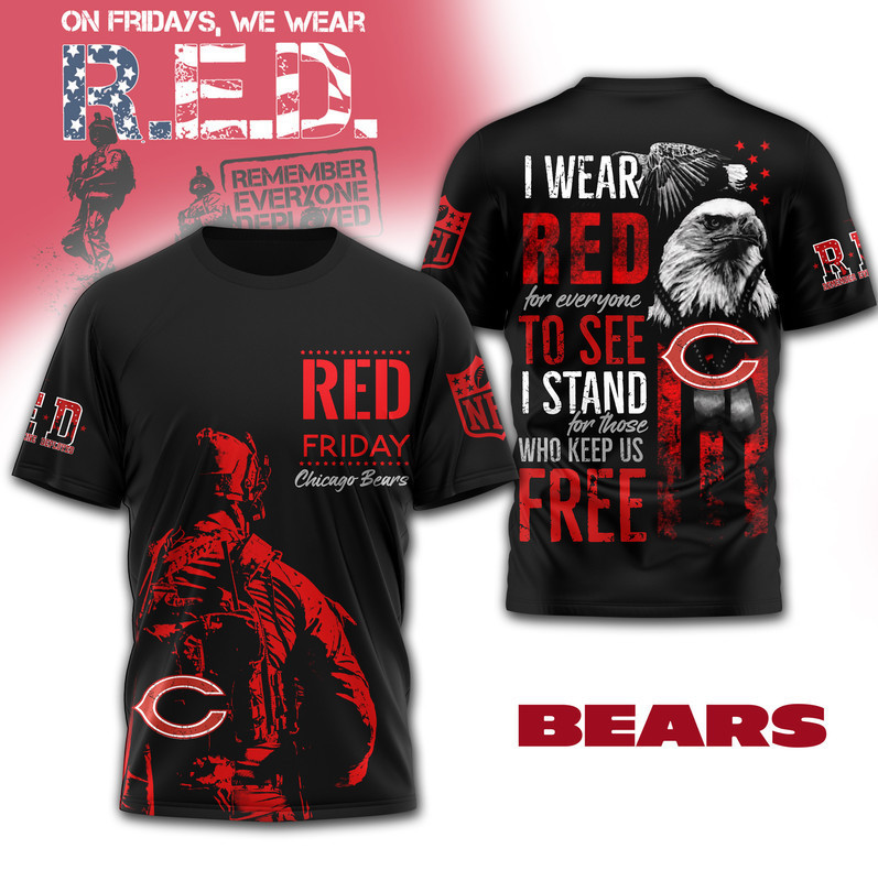 Chicago Bears | Premium NFL RED Friday 3D Shirt HY