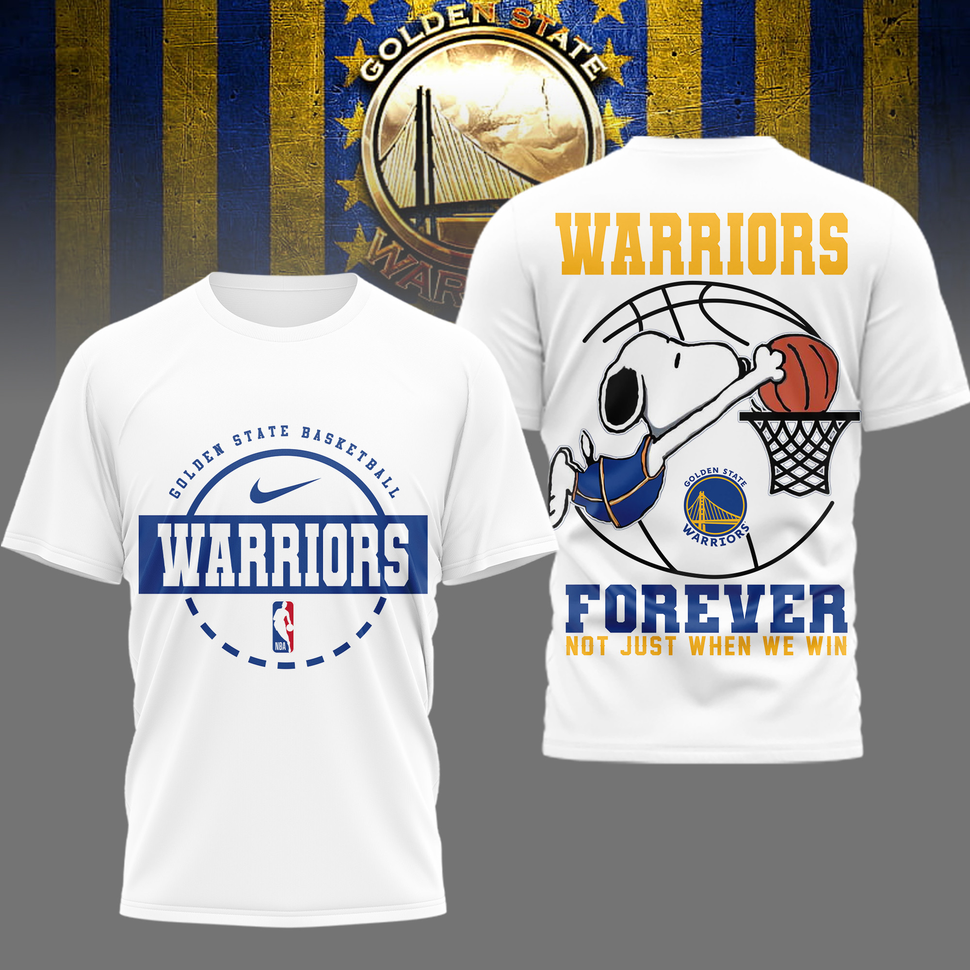 Golden State Warriors | Premium NBA Snoopy Forever Loyal 3D Shirt TD