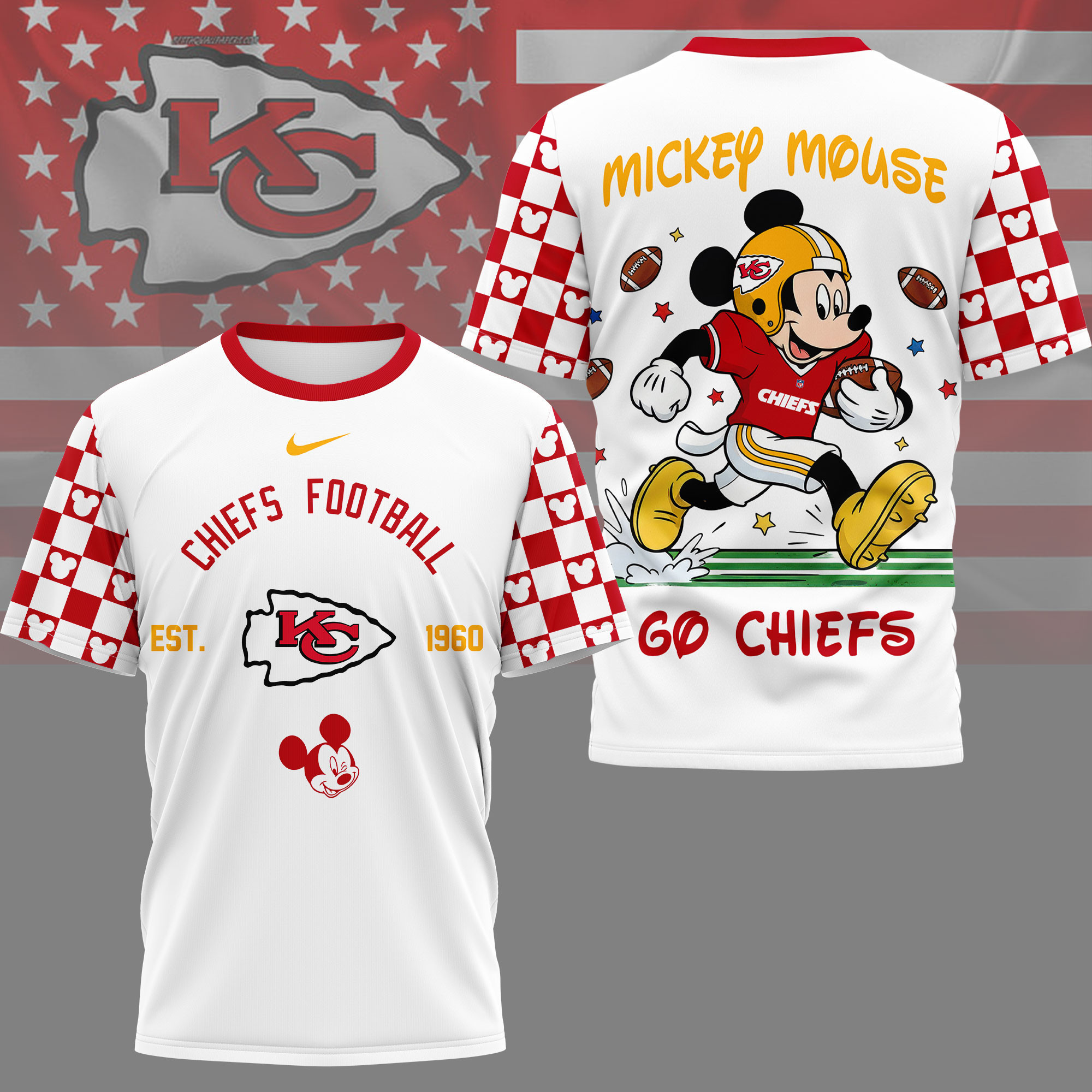 Kansas City Chiefs | Premium NFL Mickey Football 3D Shirt NY