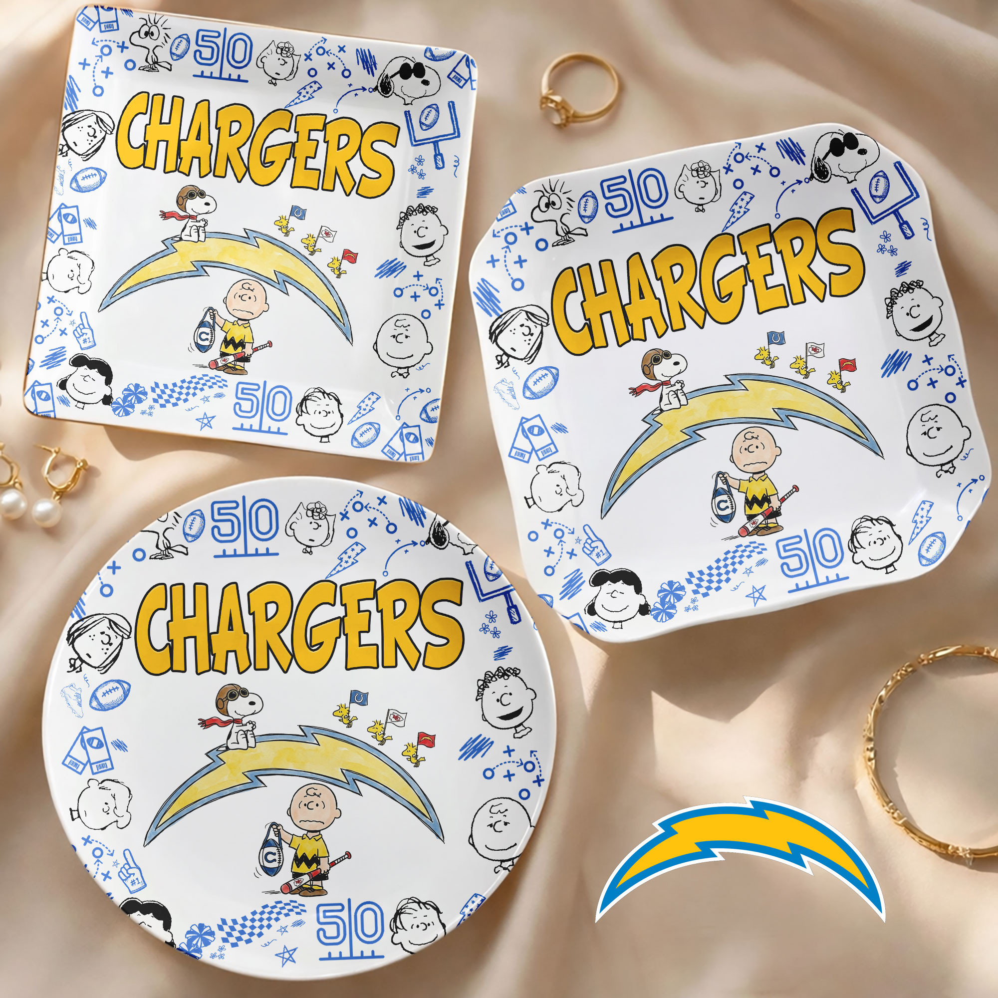 Los Angeles Chargers | Premium NFL Snoopy Jewelry Dish HY