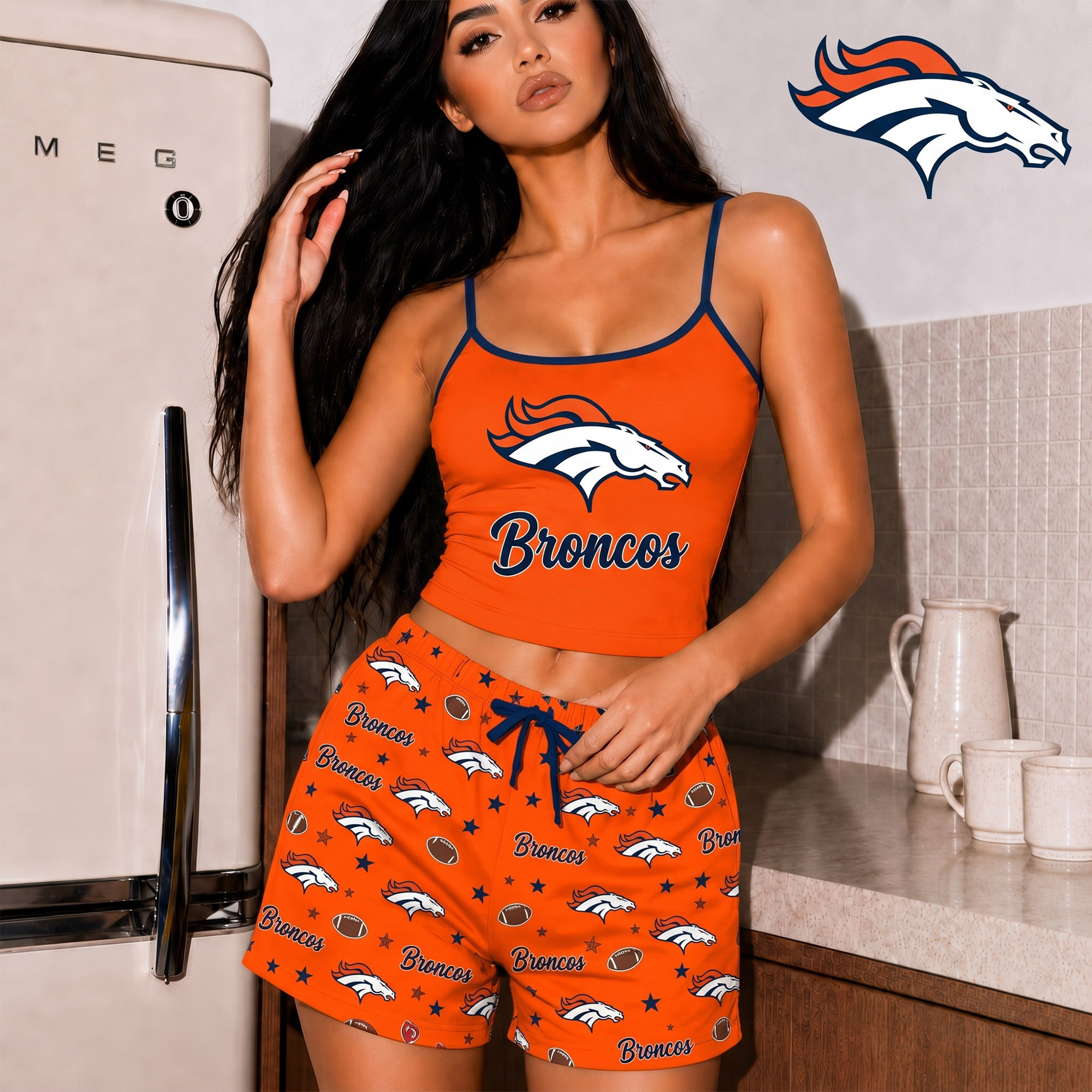 Denver Broncos | Premium NFL Shorts & Camisole Sleepwear Set NY