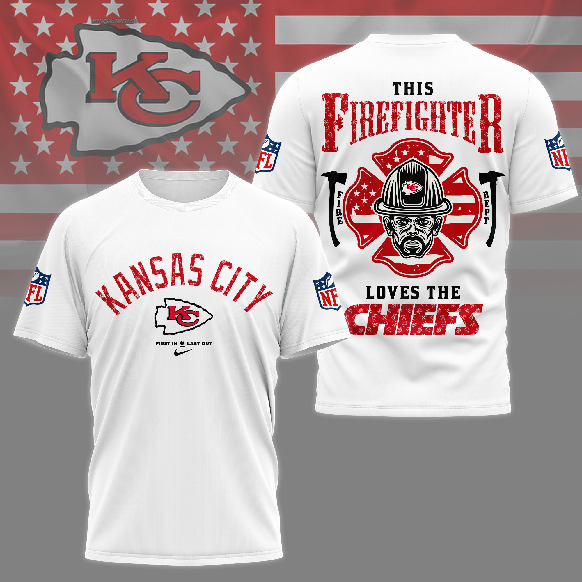 Kansas City Chiefs | Premium NFL Firefighter Tribute 3D Shirt NY