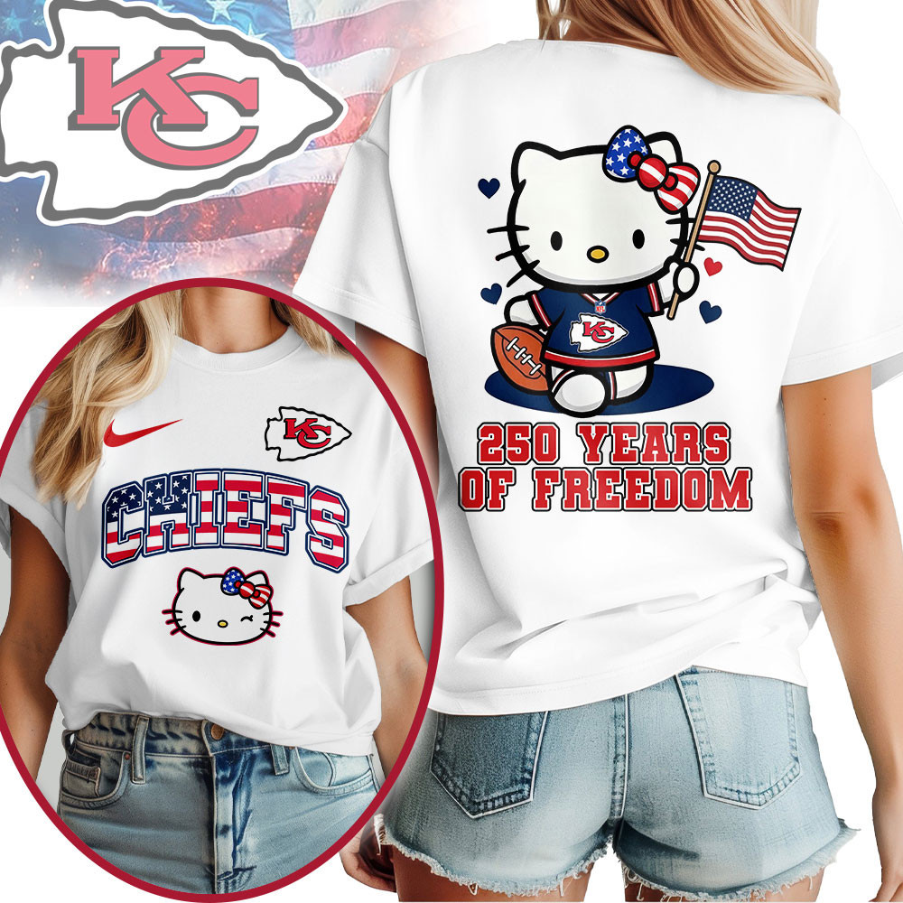Kansas City Chiefs | Premium NFL Hello Kitty Celebrates 250th Anniversary Women Shirt NP