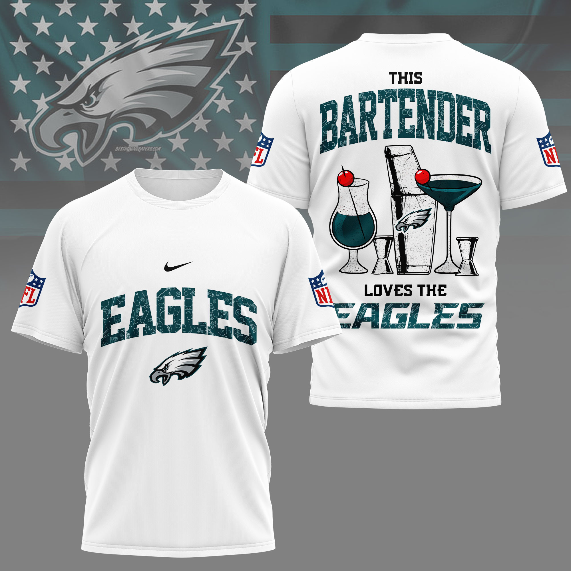 Philadelphia Eagles | Premium NFL Bartender Fan 3D Shirt NY