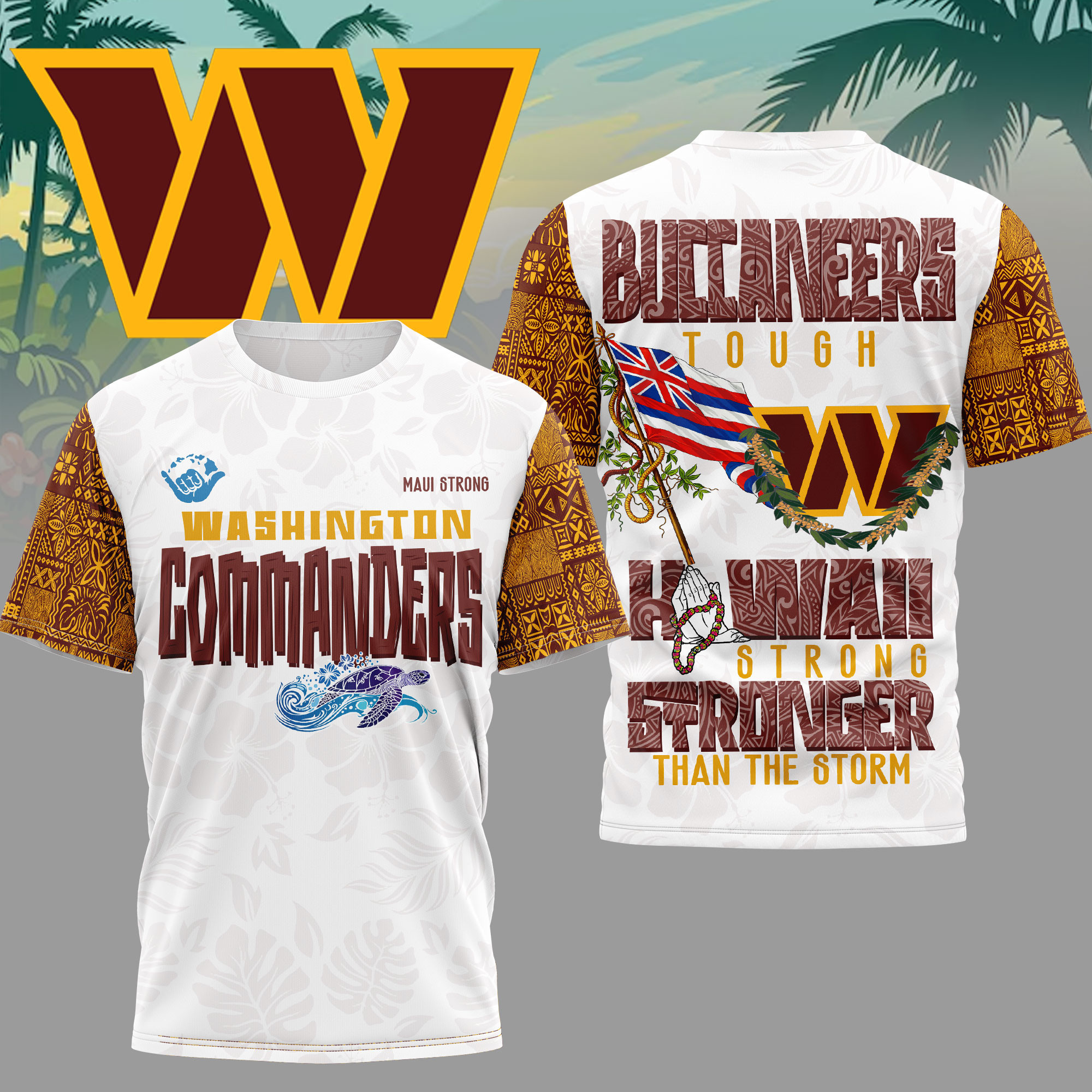 Washington Commanders | Premium NFL Hawaii Strong 3D Shirt HY