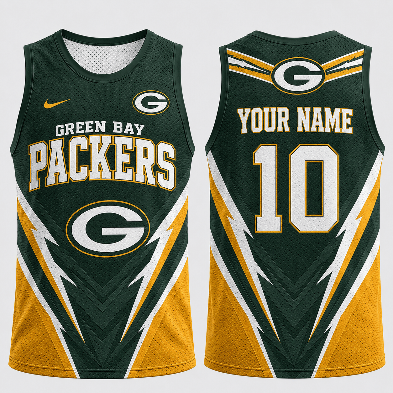 Green Bay Packers | Premium NFL Personalized Name Number Fan Pride Tank Top TD