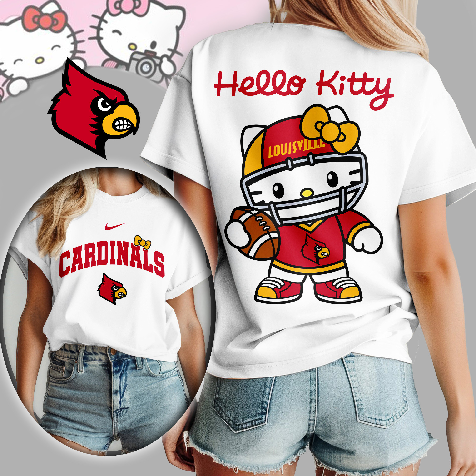Louisville Cardinals | Premium NCAA Hello Kitty Women's Shirt TD