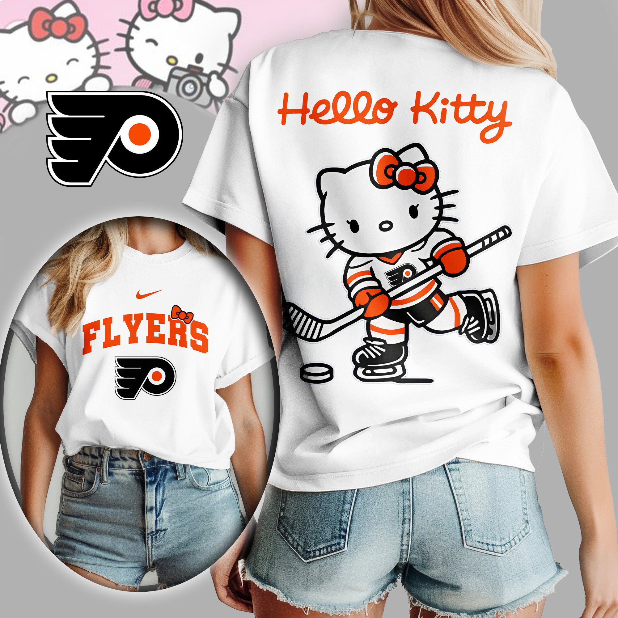Philadelphia Flyers | Premium NHL x Hello Kitty Women Shirt TD