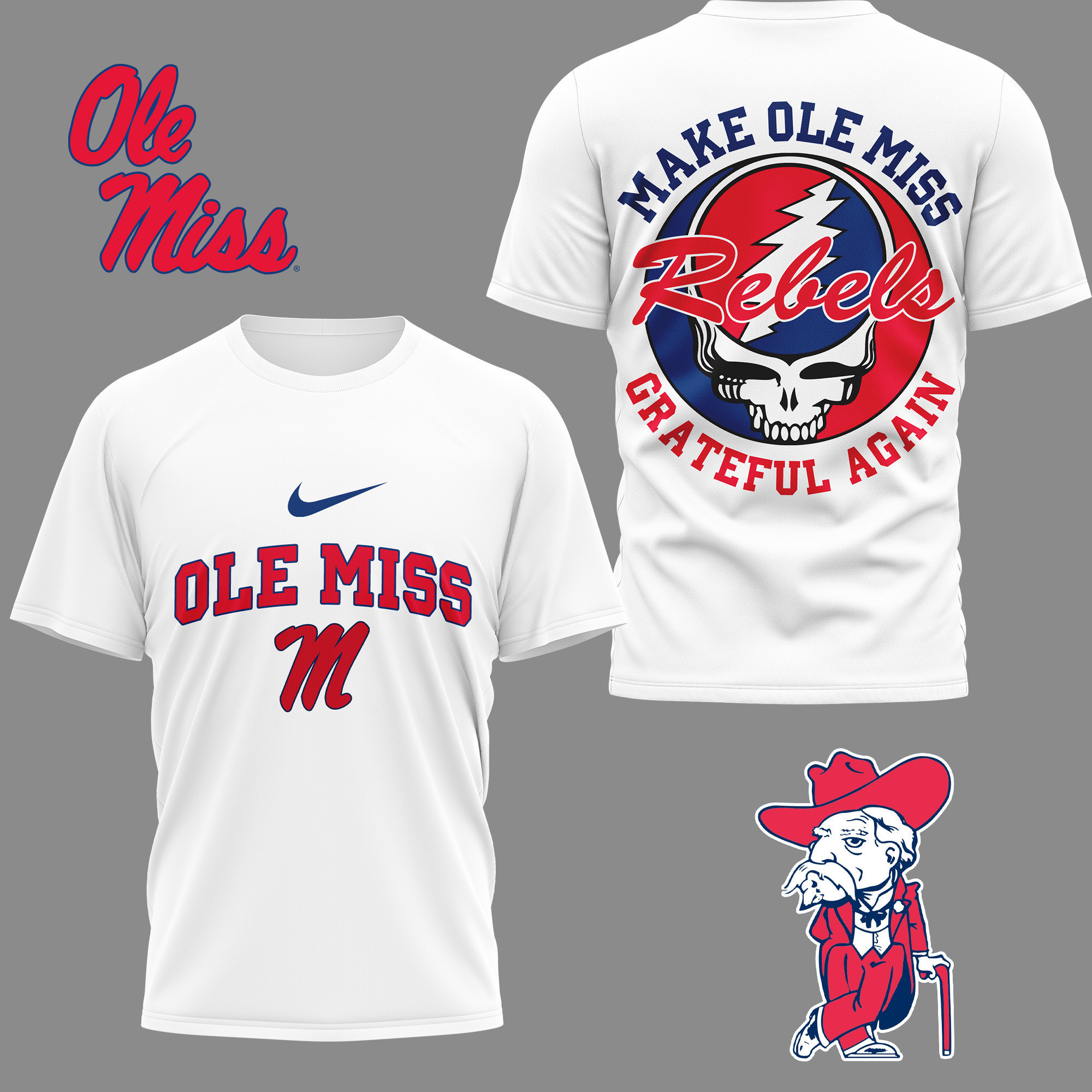 Ole Miss Rebels | Premium NCAA Grateful Game Day 3D Shirt NY