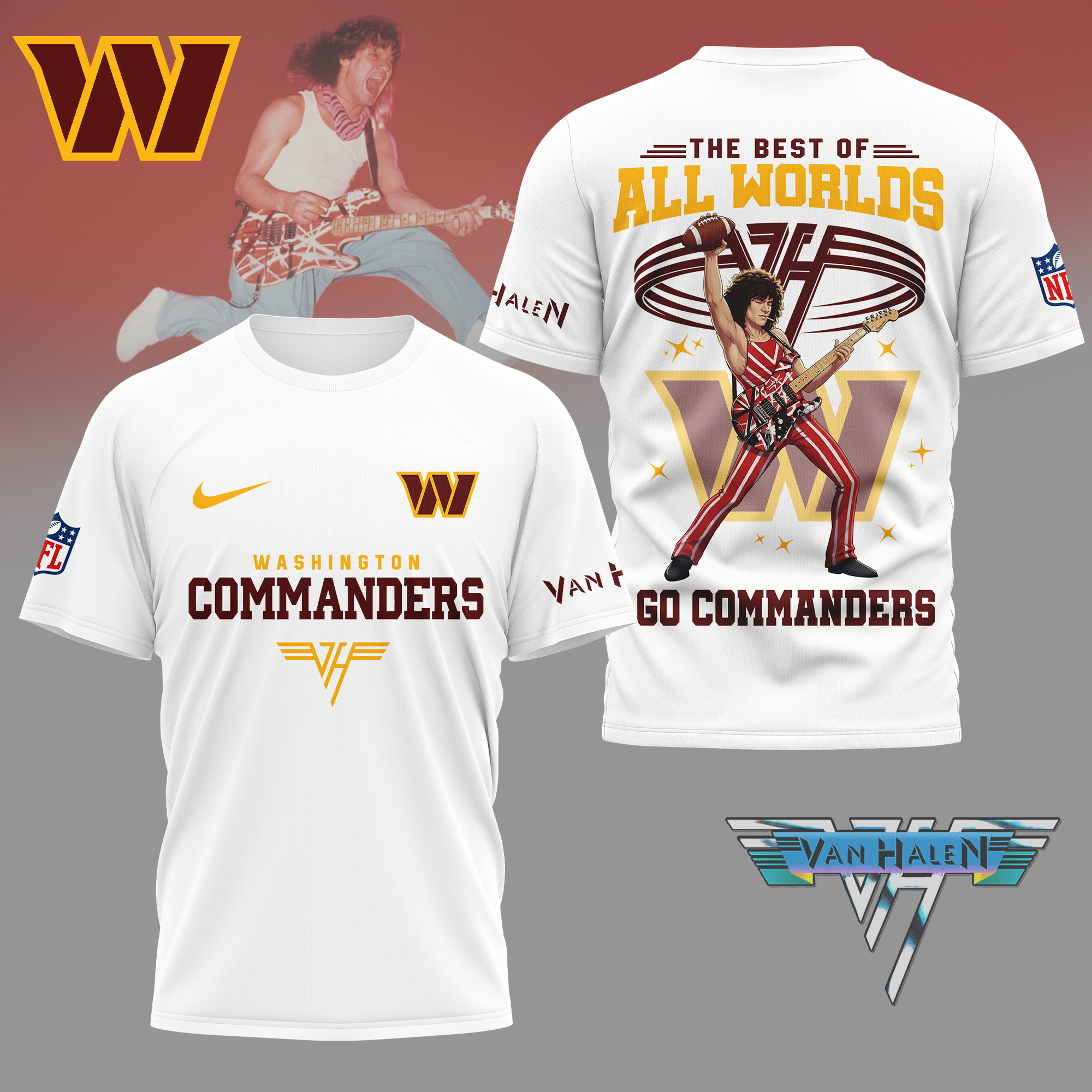 Washington Commanders | Premium NFL Van Halen Graphic 3D Shirt NY