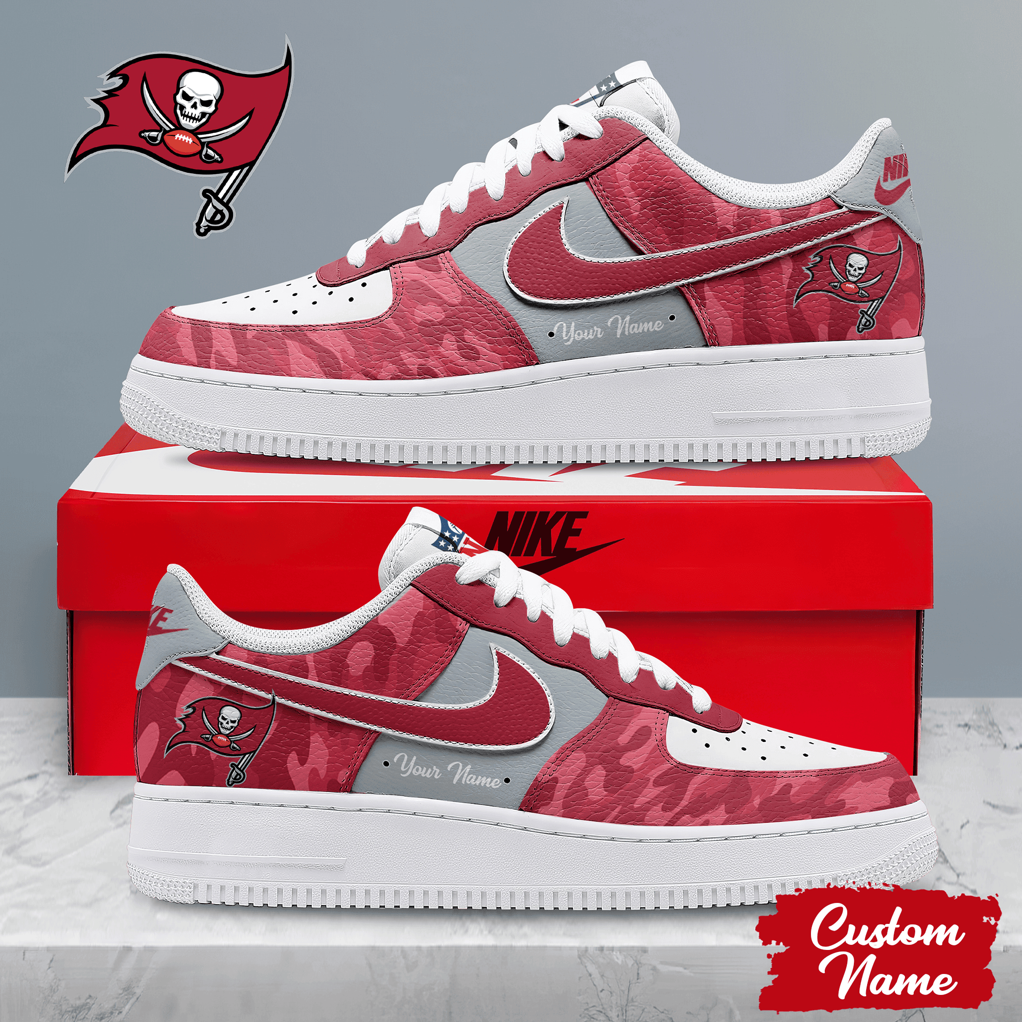 Tampa Bay Buccaneers | Premium NFL End Zone Energy AF1 Shoes NTH1