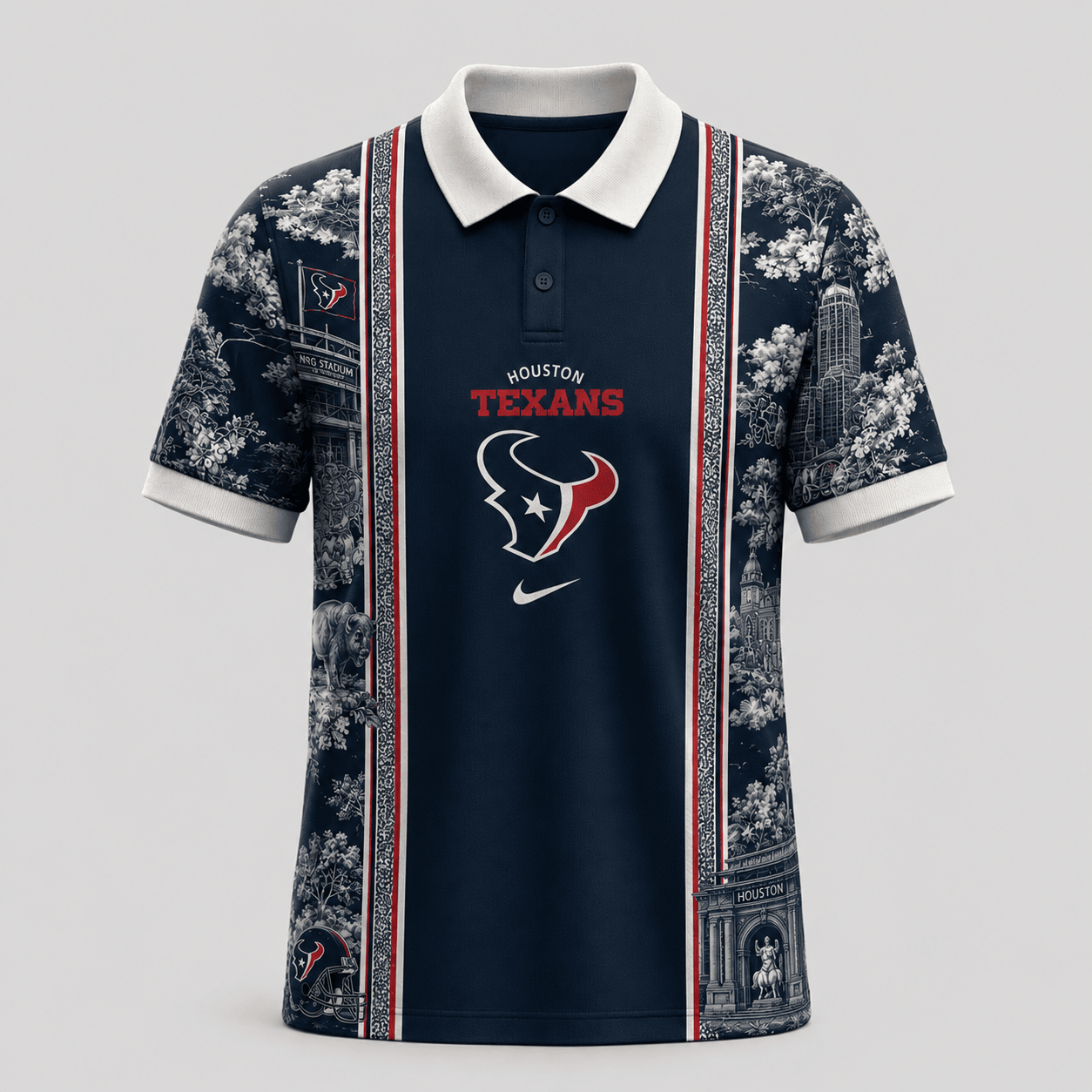 Houston Texans | Premium NFL Heritage Cityscape Polo Shirt for Loyal Fans TD