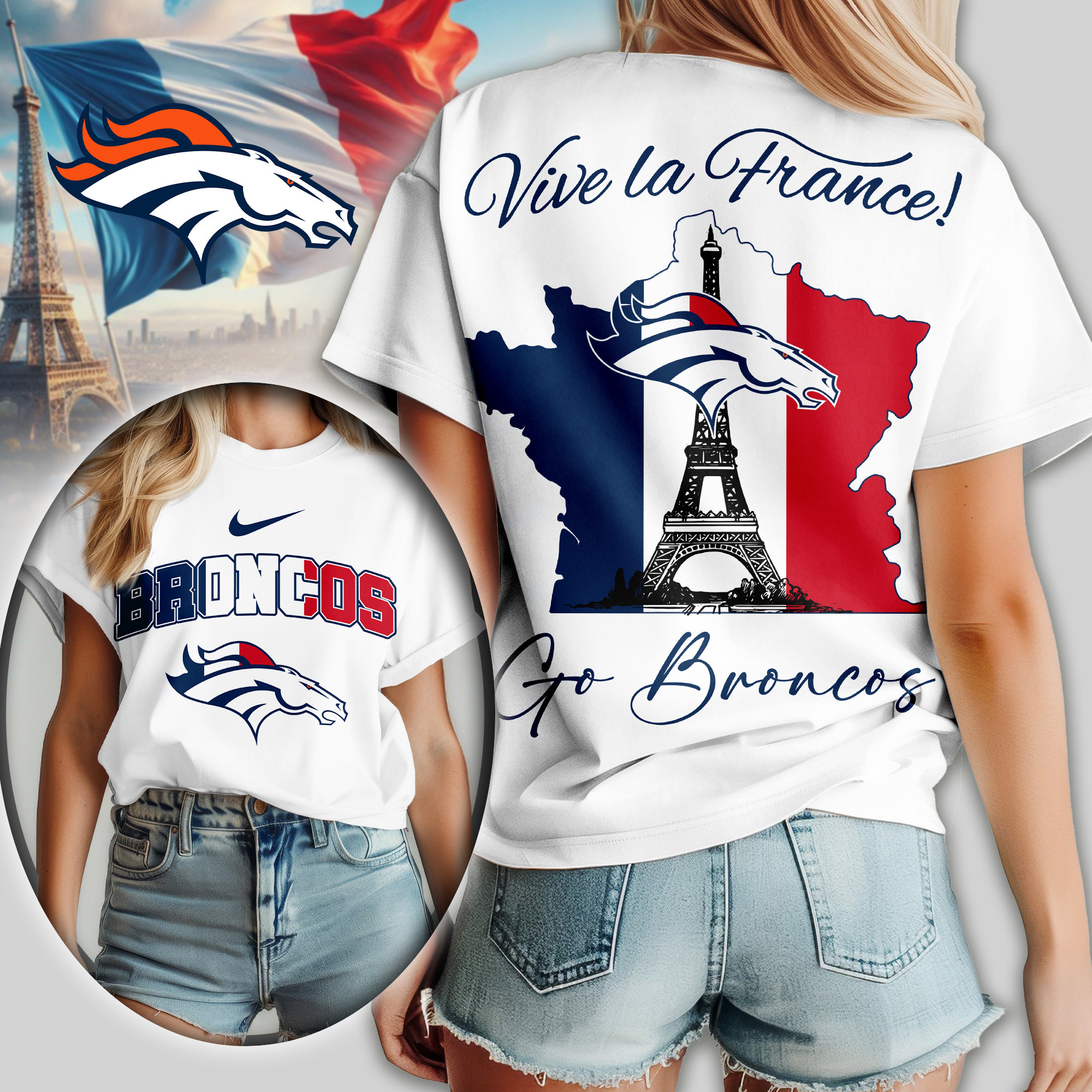 Denver Broncos | Premium NFL France Women Shirt TD