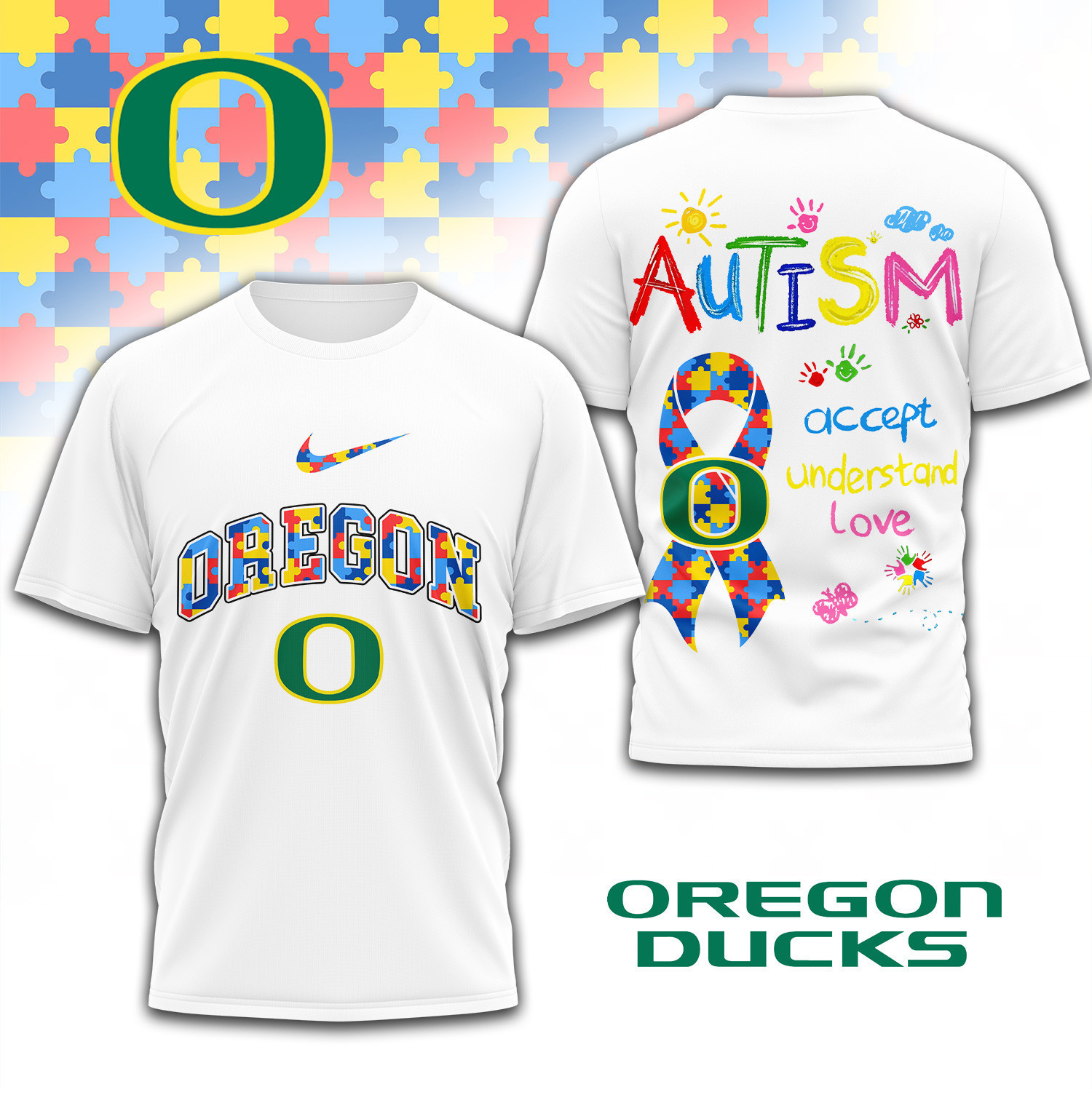 Oregon Ducks | Premium NCAA Autism 3D Shirt TD
